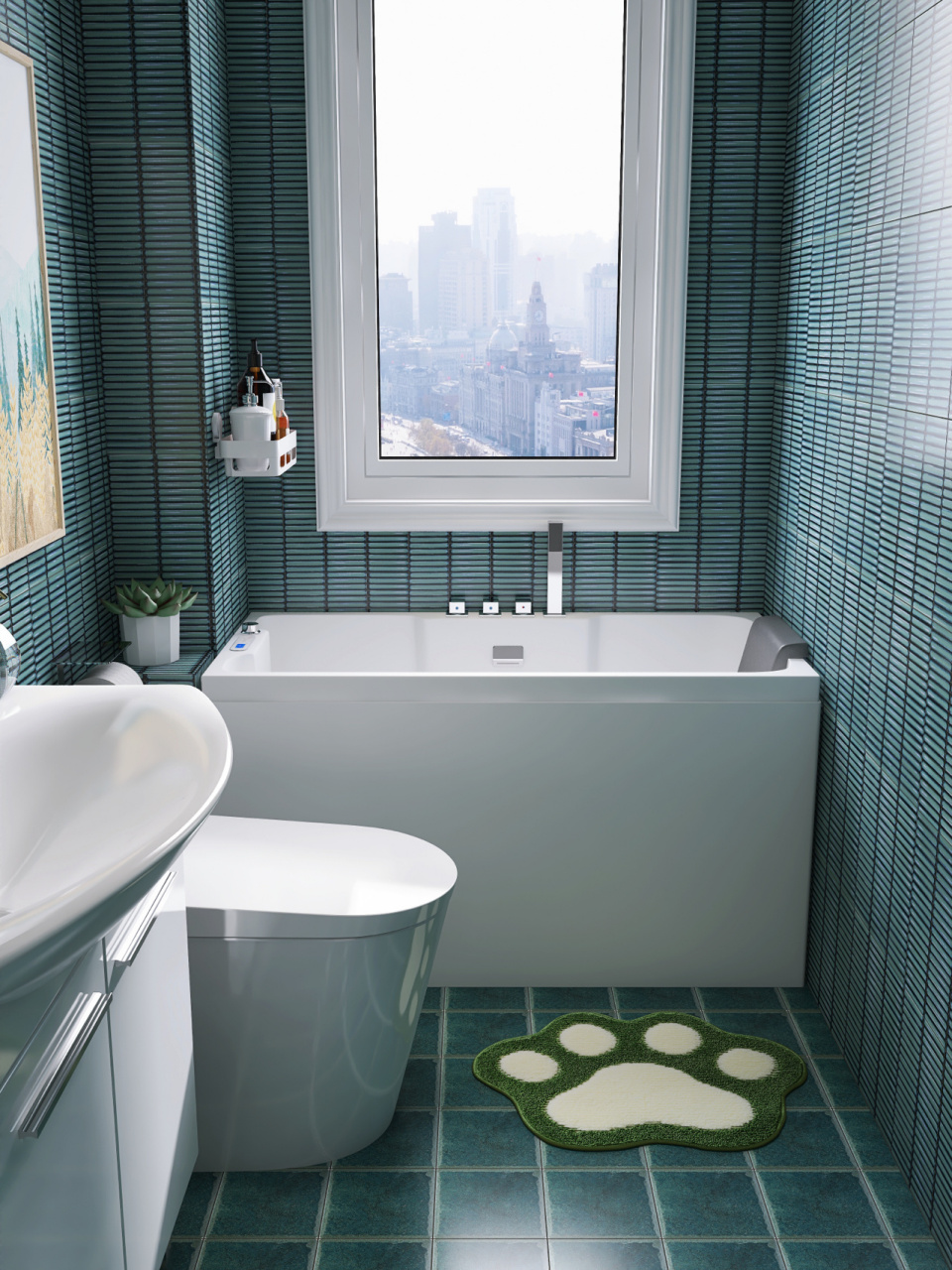 家居#小户型坐式浴缸,节省浴室空间 不用总是担心浴室空间小, 安装不