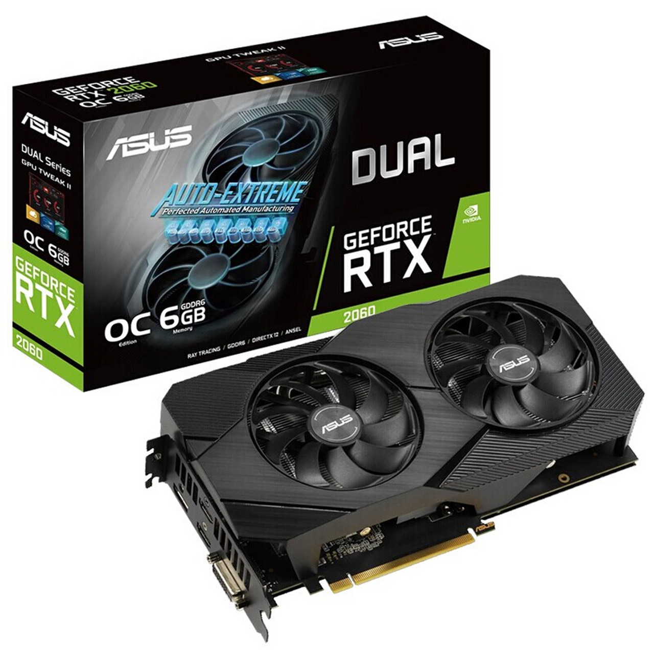 华硕(asus) dual-rtx2060-o6g-evo电竞游戏显卡组装机独立显卡 dual