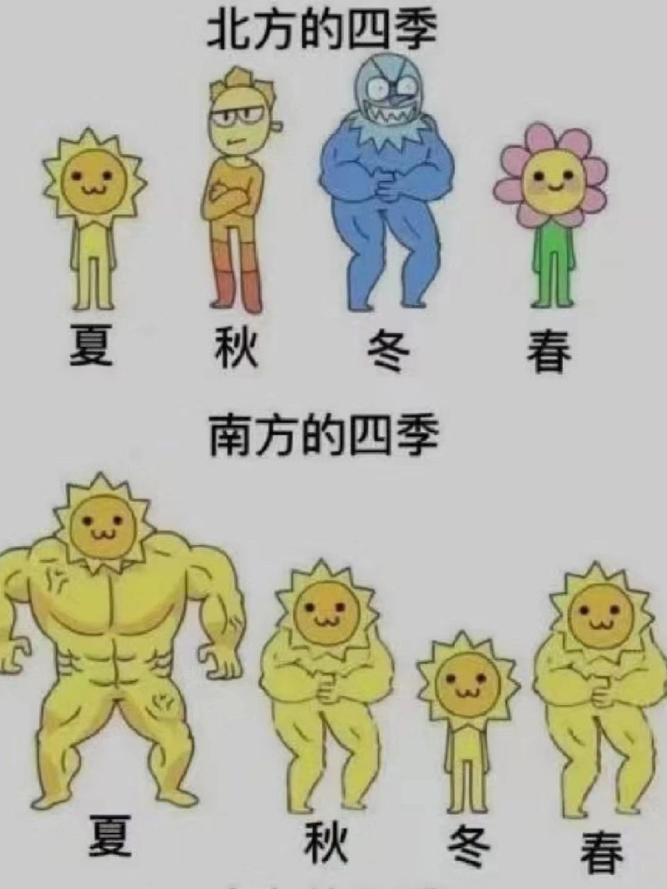 南北方的四季差异