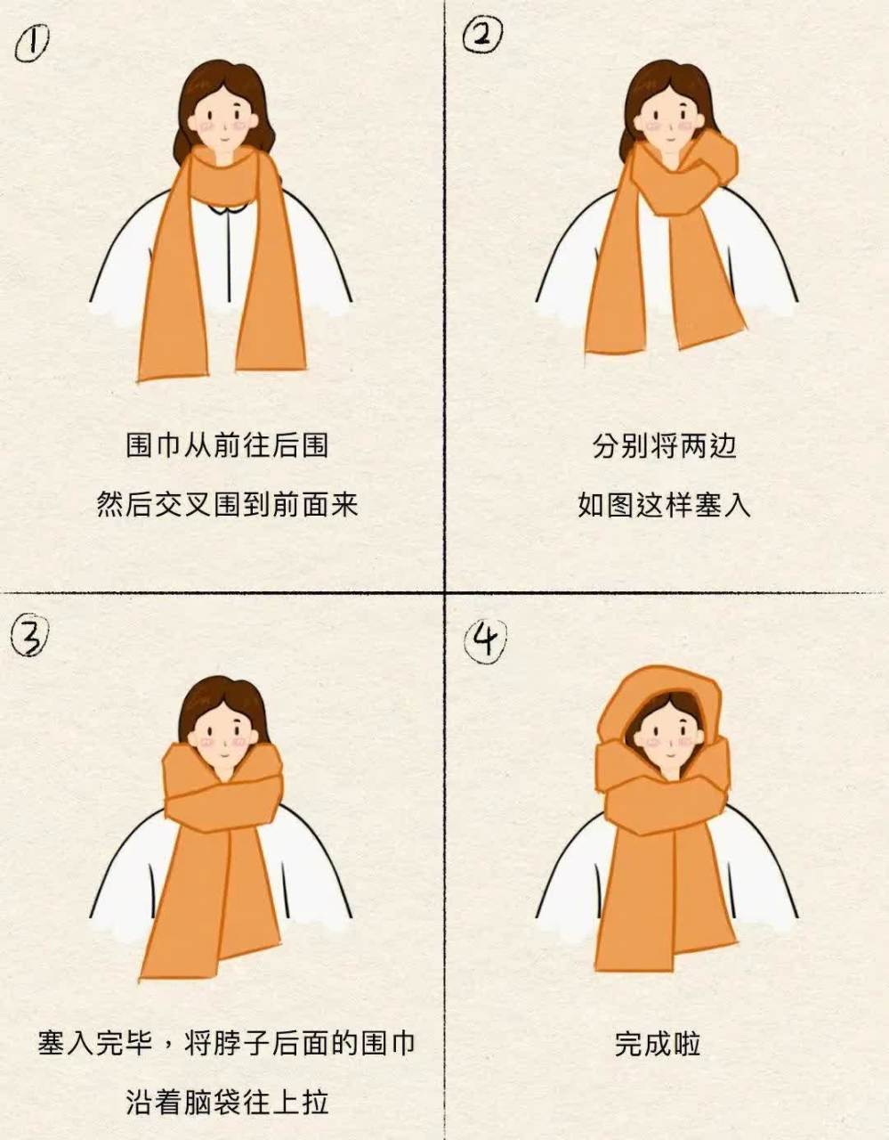 时尚    冬季围巾的五种系法[滑稽]