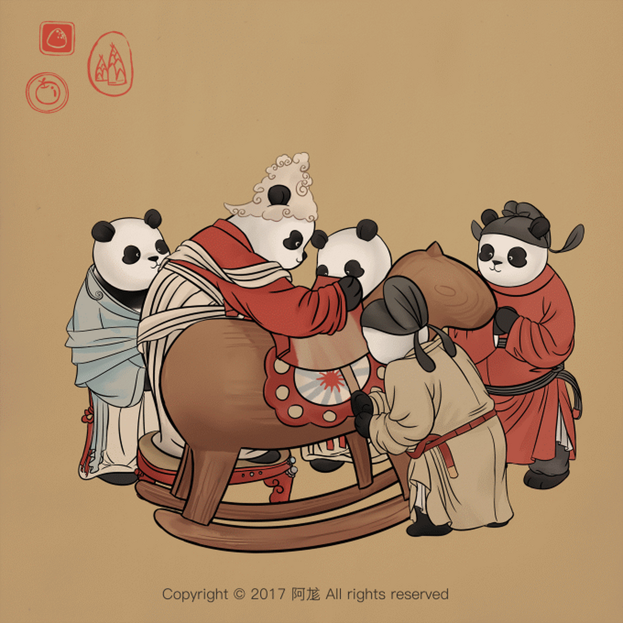 是穿汉服可可爱爱的大熊猫啊~被萌哭啦~! #汉服#  #大熊猫