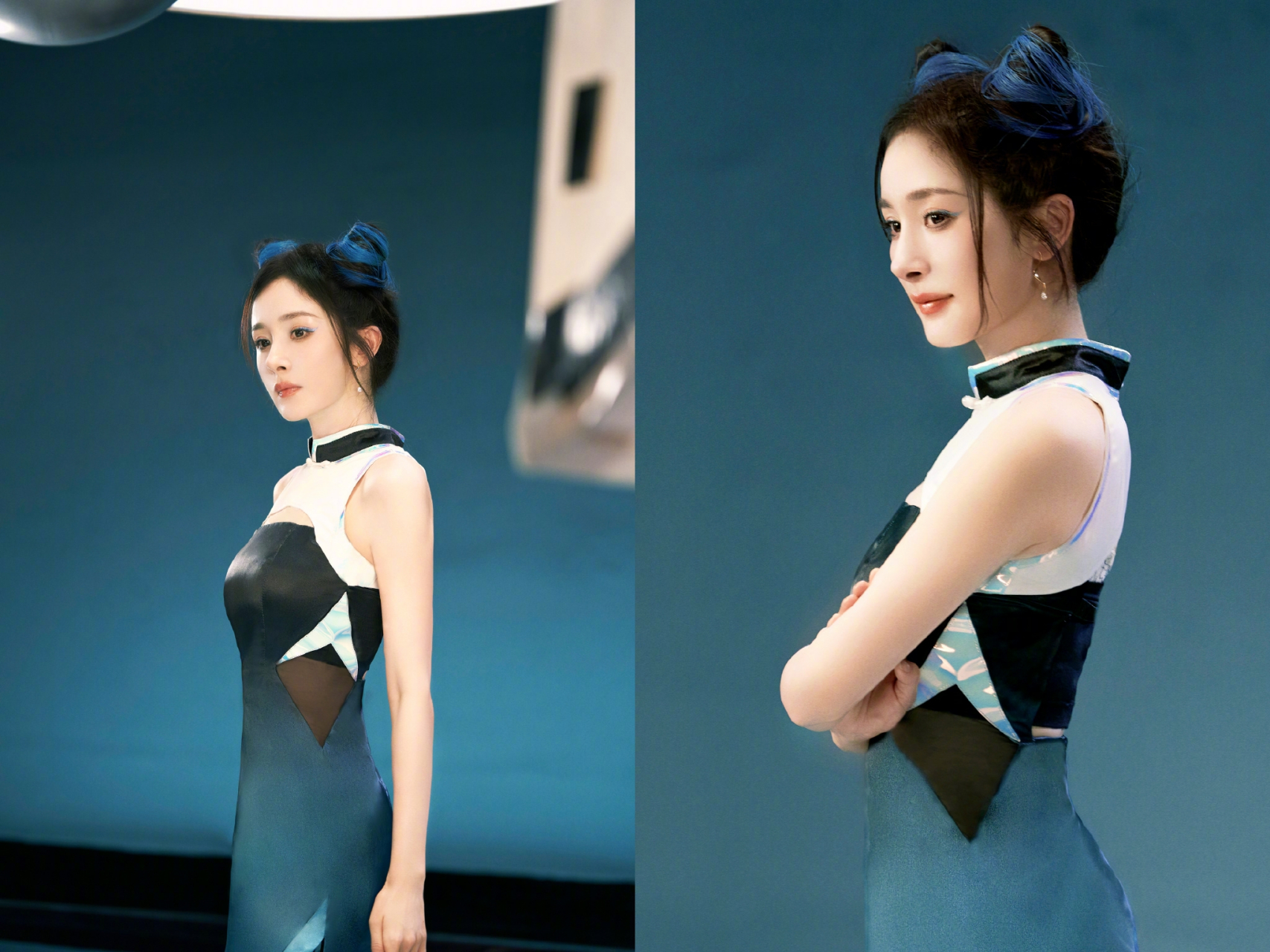 我的追剧日记# #杨幂俏皮丸子头#   杨幂俏皮丸子头,杨幂最新花絮照