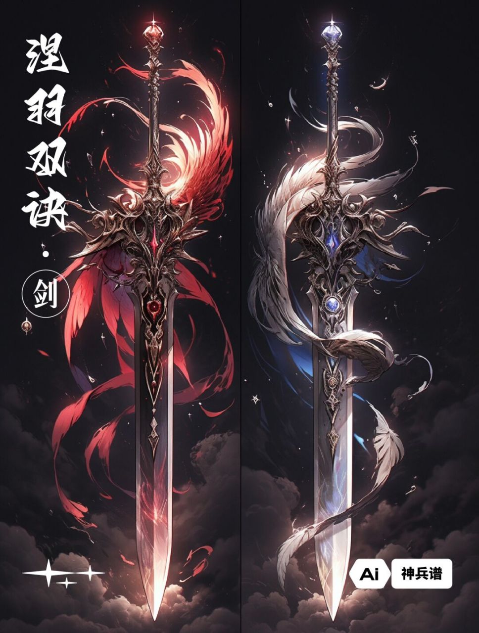 涅羽双诀  这是一对蕴含着古老凤凰神力的双剑,由炎阳石和凤翎精造而