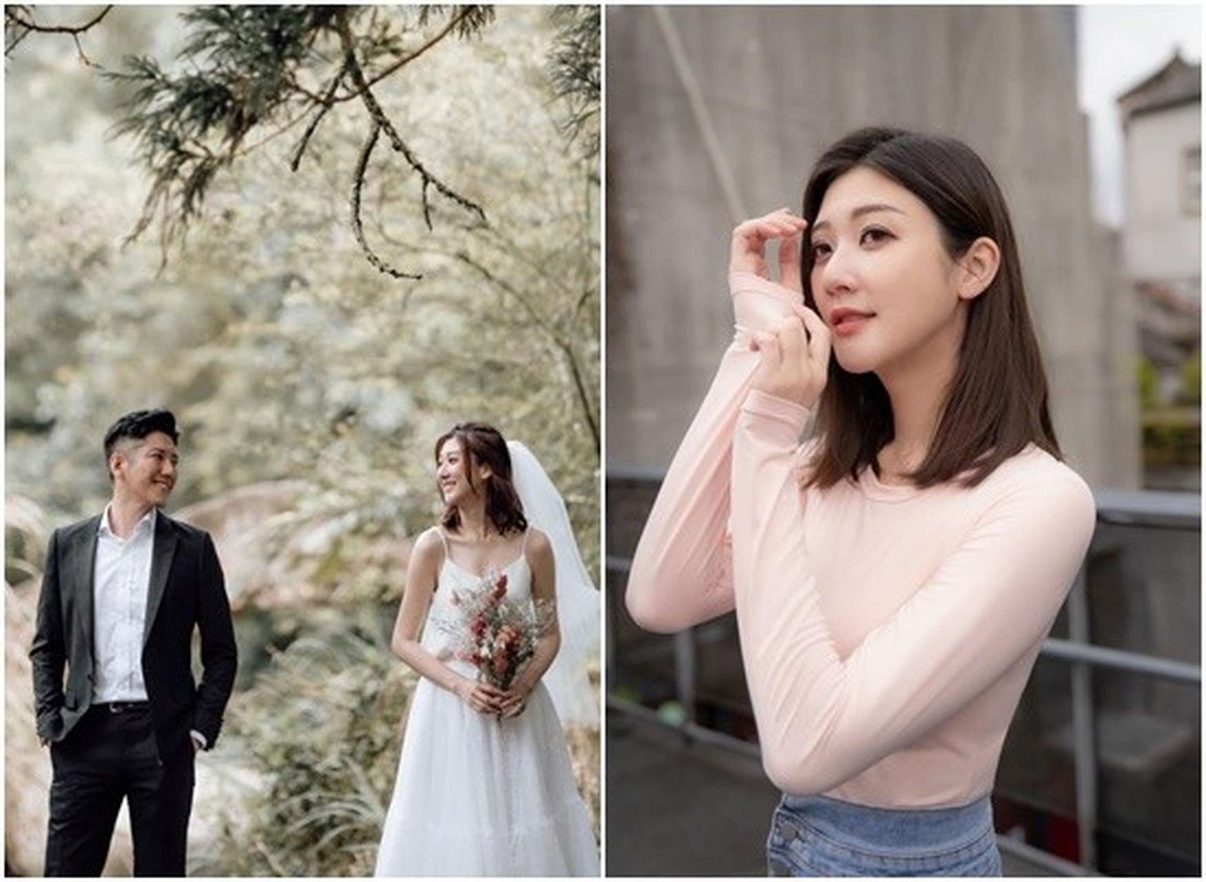 林逸欣结婚# 林逸欣25日在脸书宣布喜讯,曝光3张不同风格的婚纱照