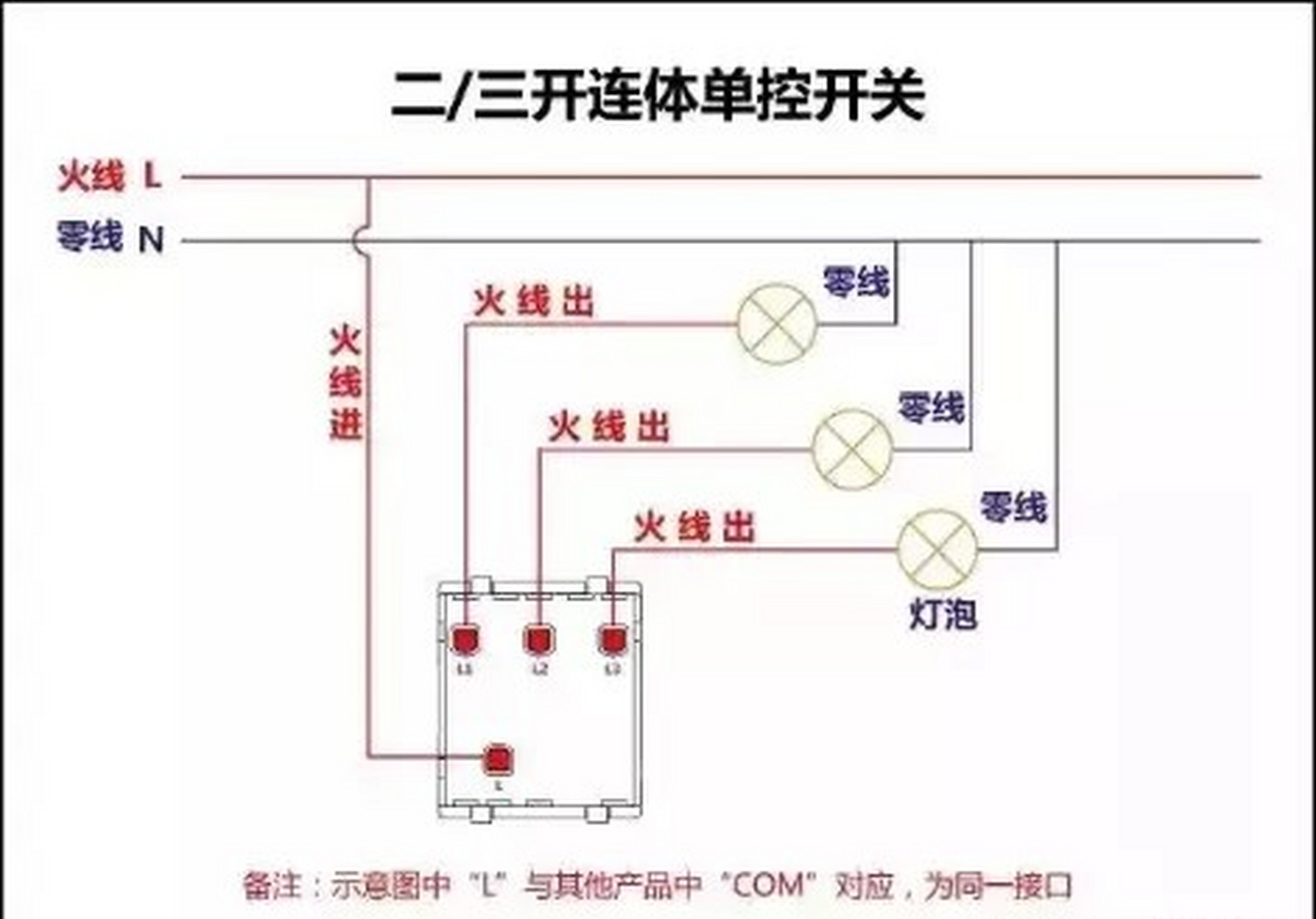 单开单控线路图图片