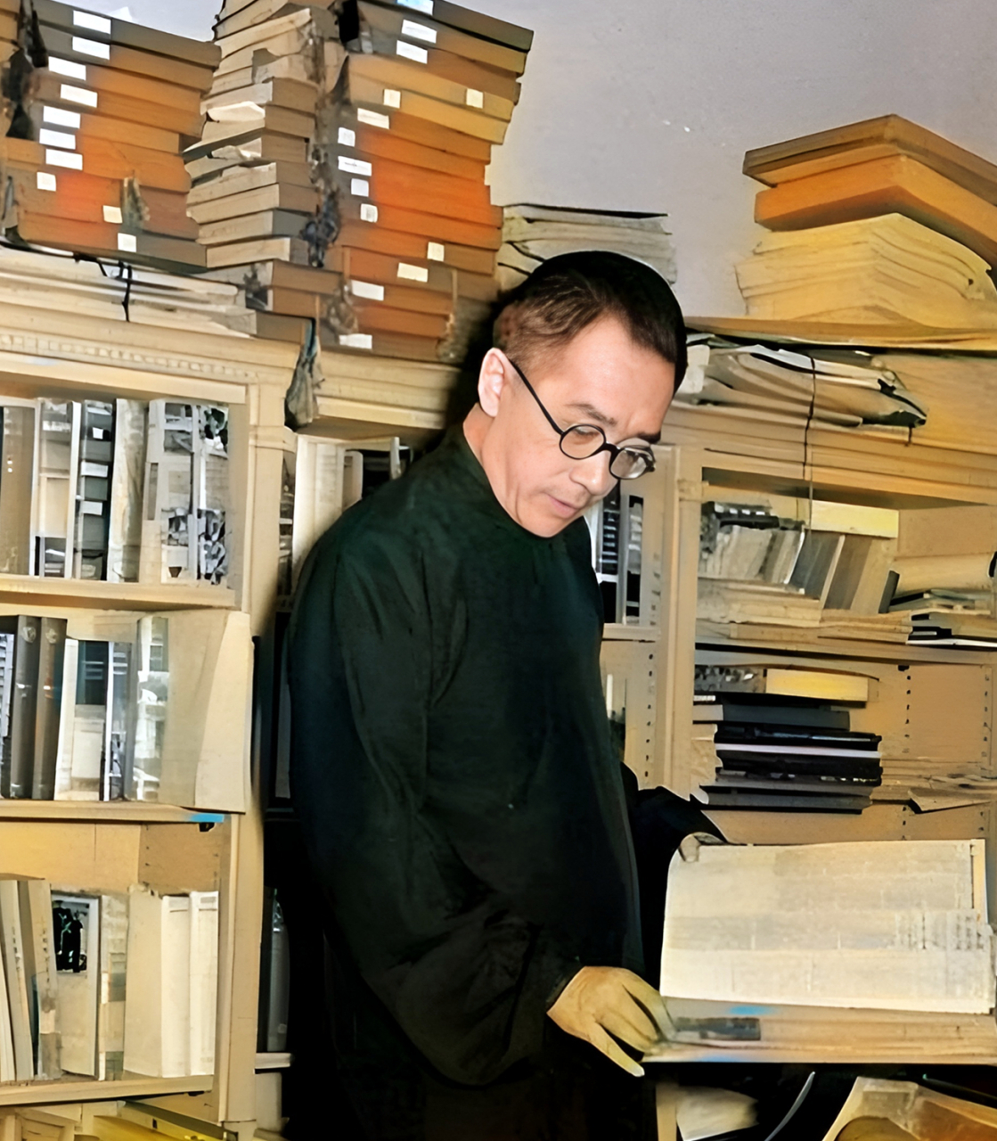 一九一二年,年轻帅气的胡适在宿舍前留影.