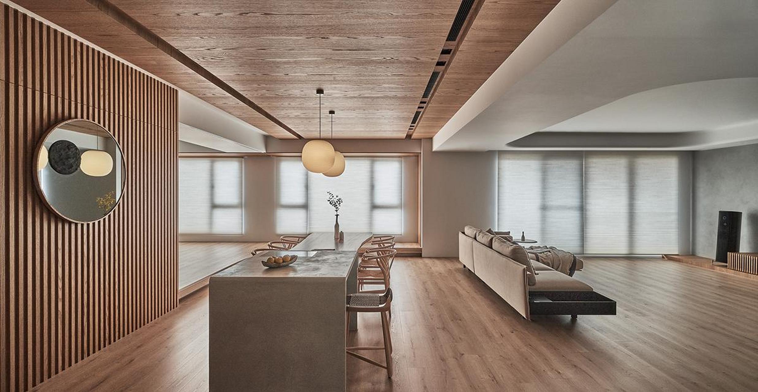 gif创作人#  264㎡日式禅风,温润气息蔓延全屋 仅用水泥和木材语汇