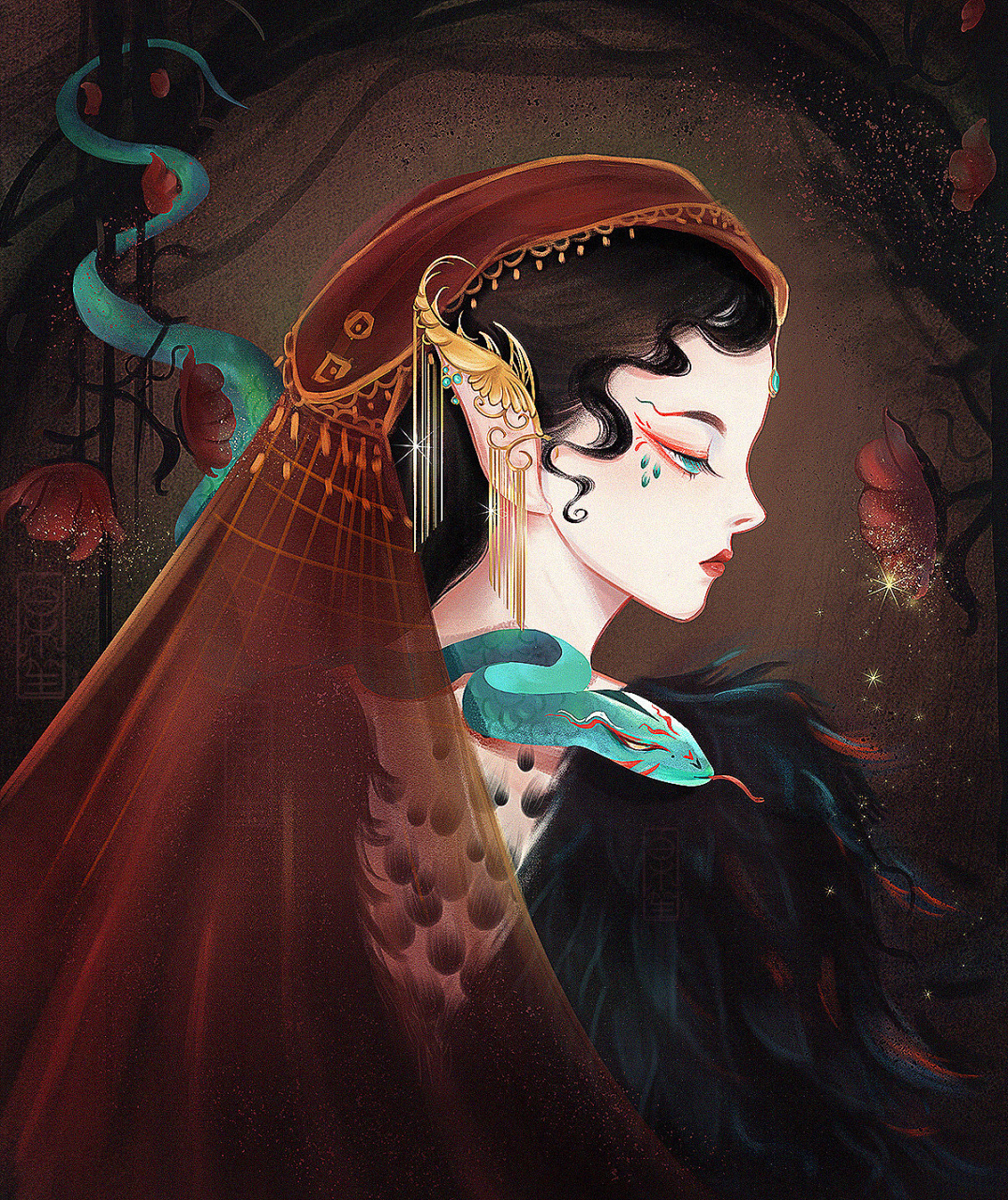 异域-蛇女 插画师:白木笙