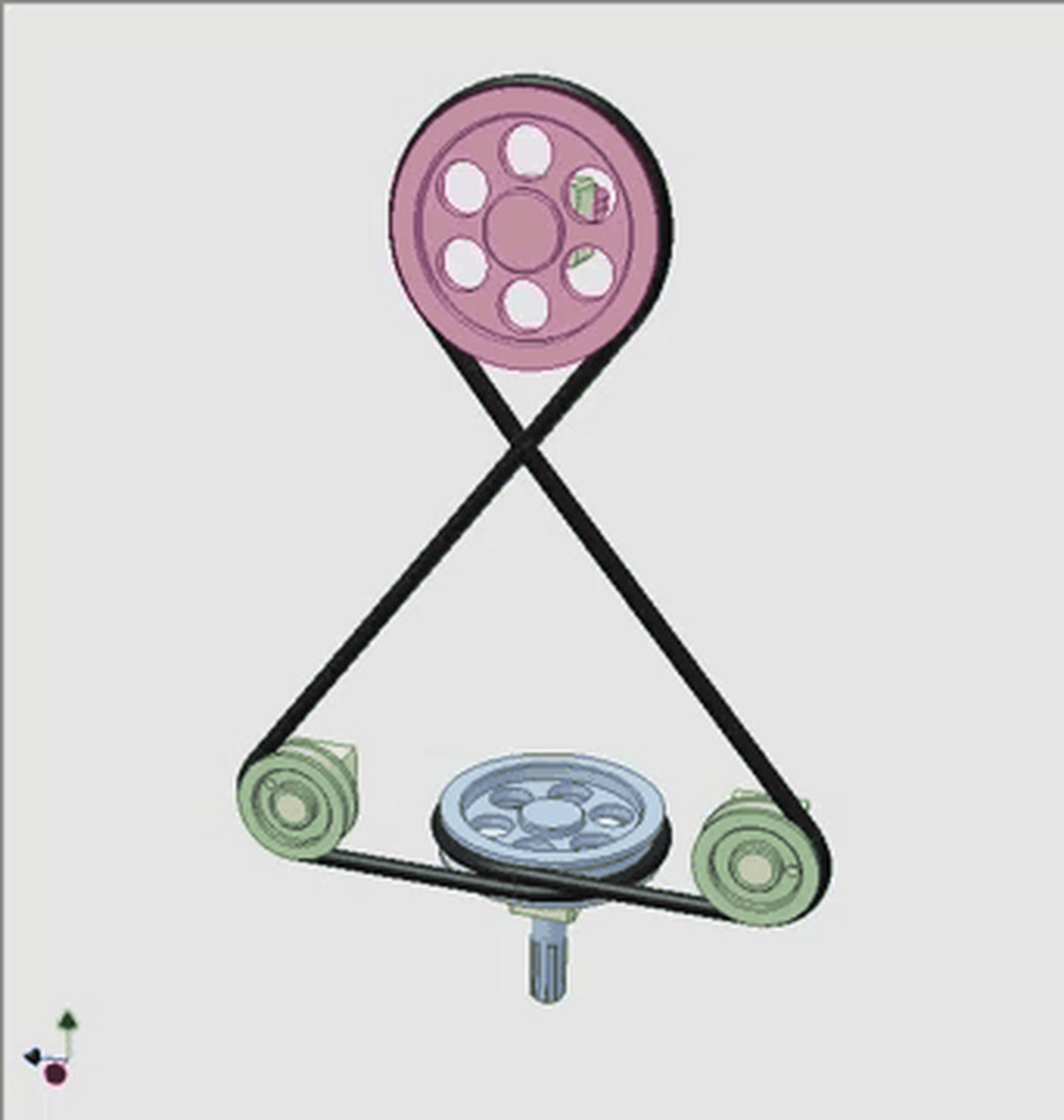 两轴垂直方向皮带传动机构