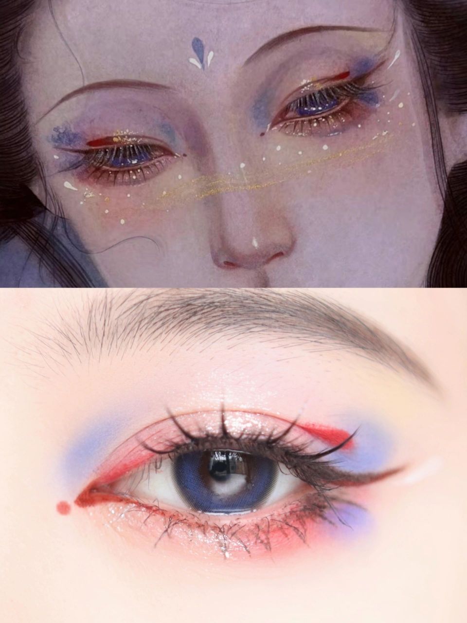 古风插画仿妆含步骤教程 久违的古风插画仿妆 美图来自 眼中再叠一些