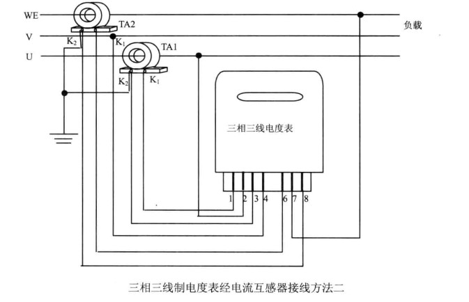 三相三线电能表接线图图片