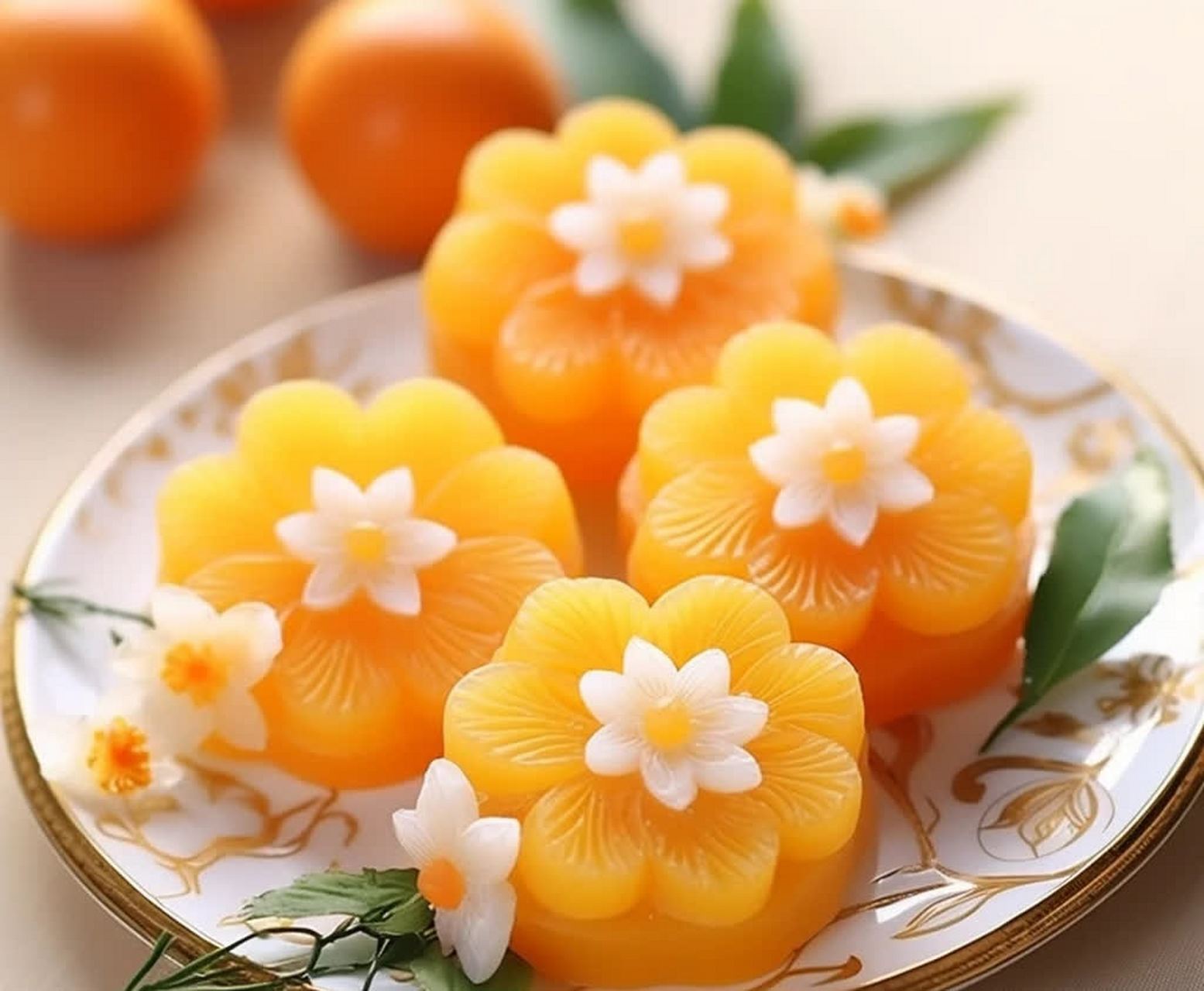 设计精美的中式糕点.