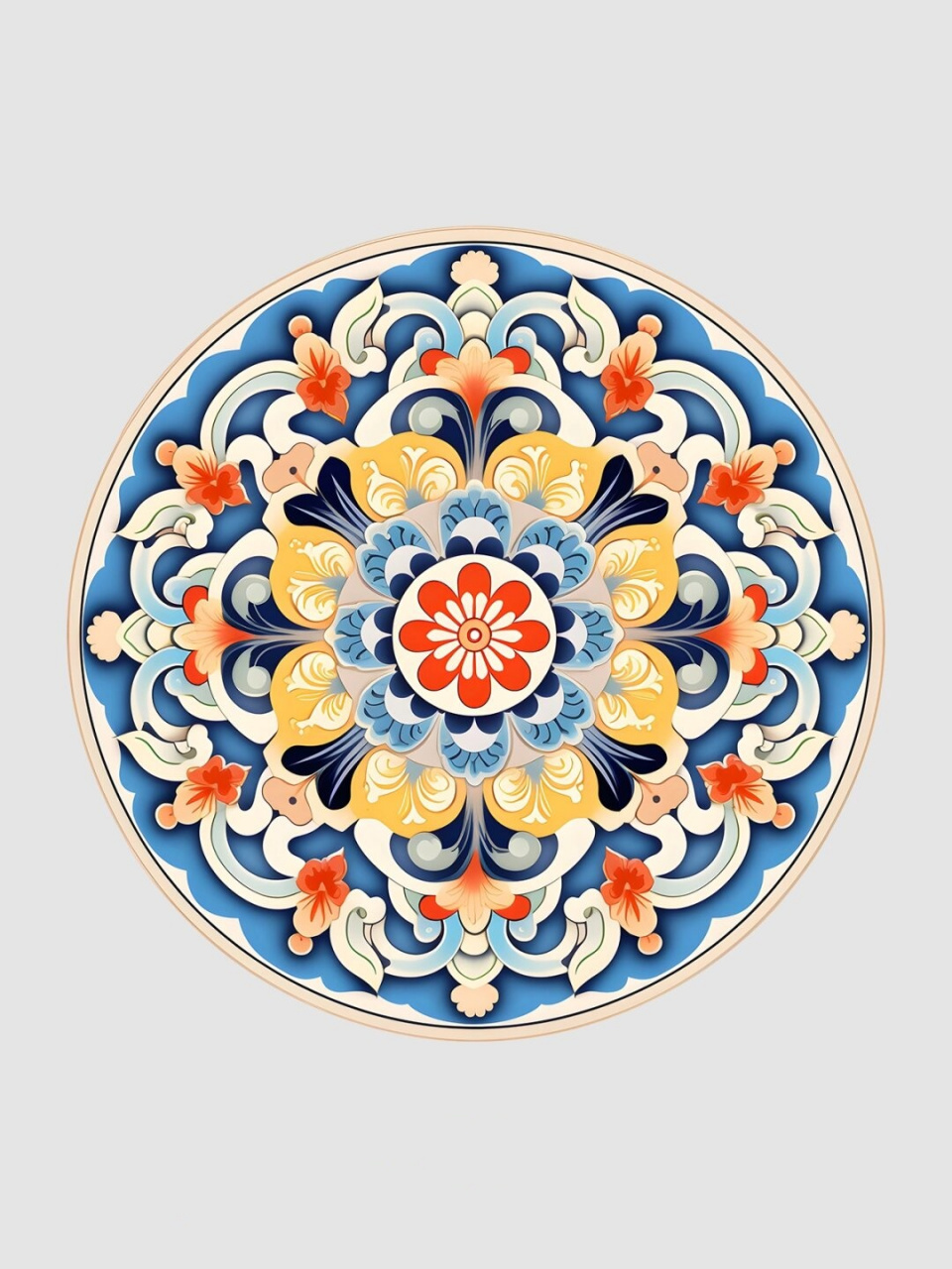 中国传统纹样花团锦簇  中纹是一种传统的中国装饰图案,通常以花卉