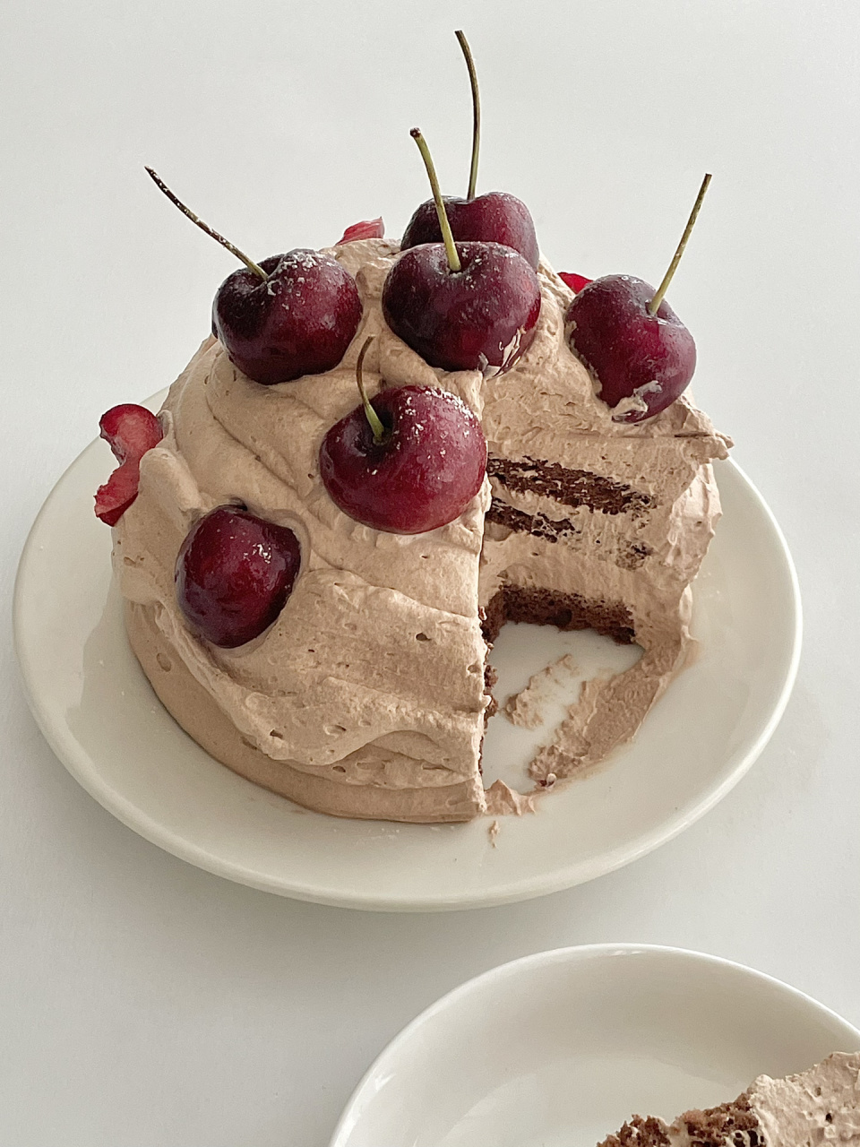 一人食蛋糕车厘子可可奶油蛋糕 车厘子可可奶油蛋糕好看又好吃 蛋糕胚