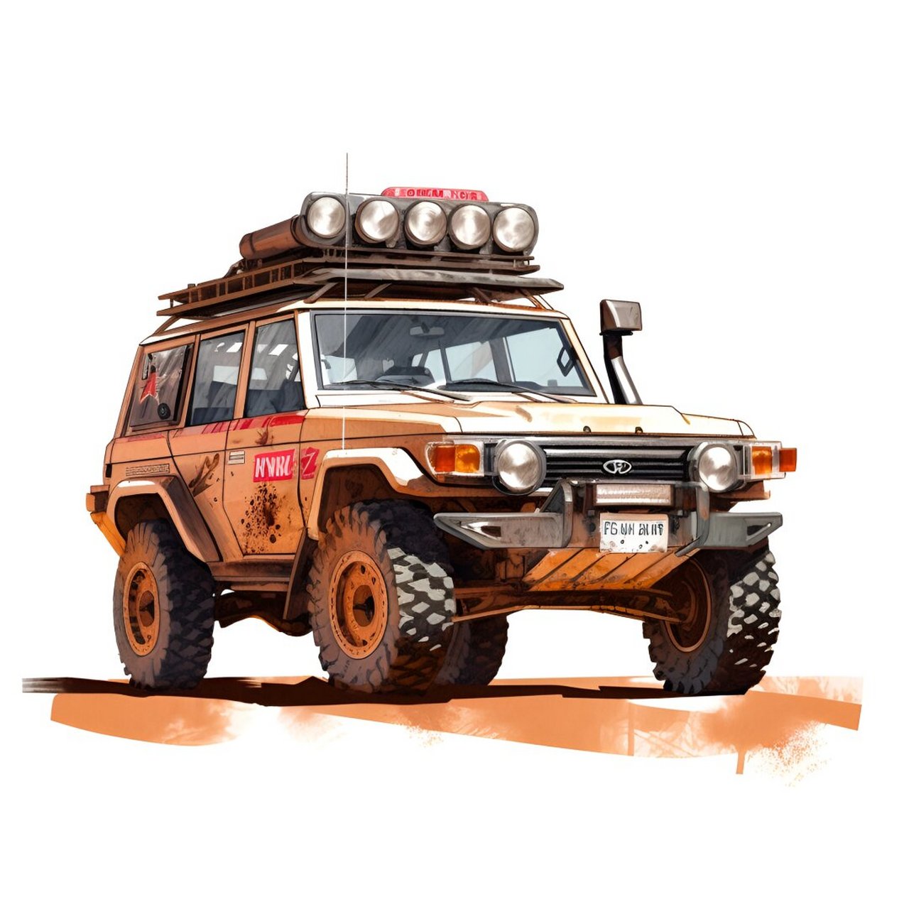 绘画素材千集分享 车·越野车   在绘画的世界里,车辆是常见的创作