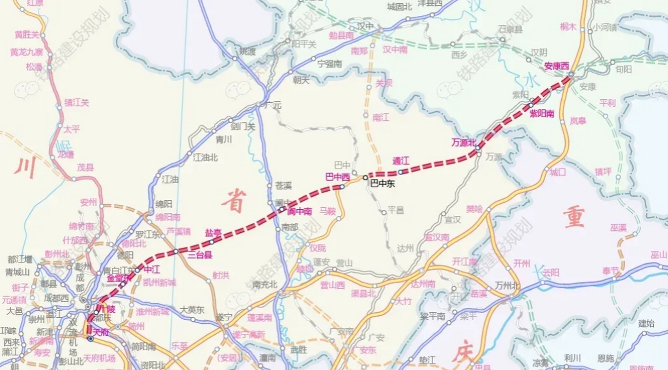 成都经巴中至安康的成巴安高铁被国家层面否定,暂时很难开建,其实这条