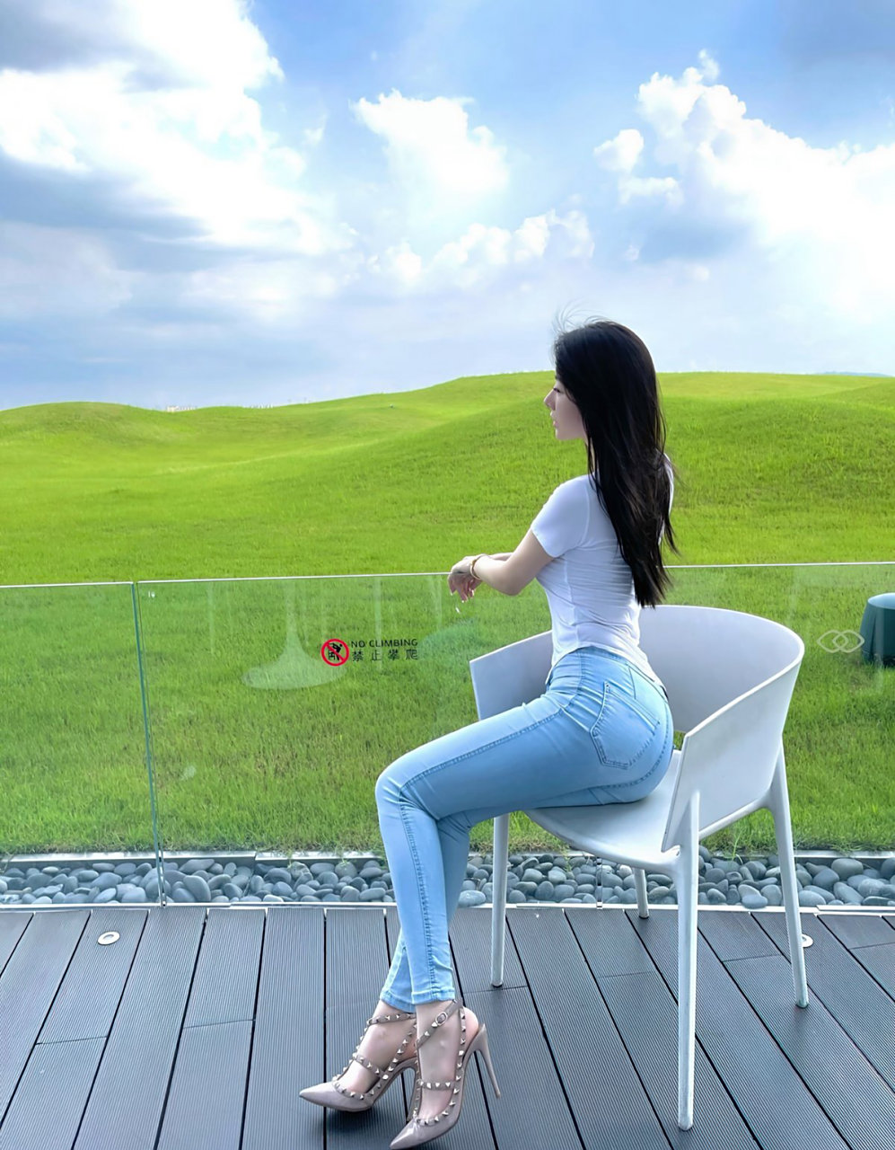 性感牛仔裤美女逗逗高清紧身裤私密写真套图