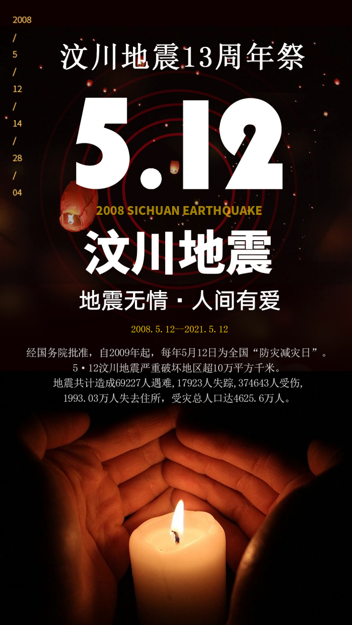 512汶川大地震13周年# 13年了,逝者已矣,生者如斯