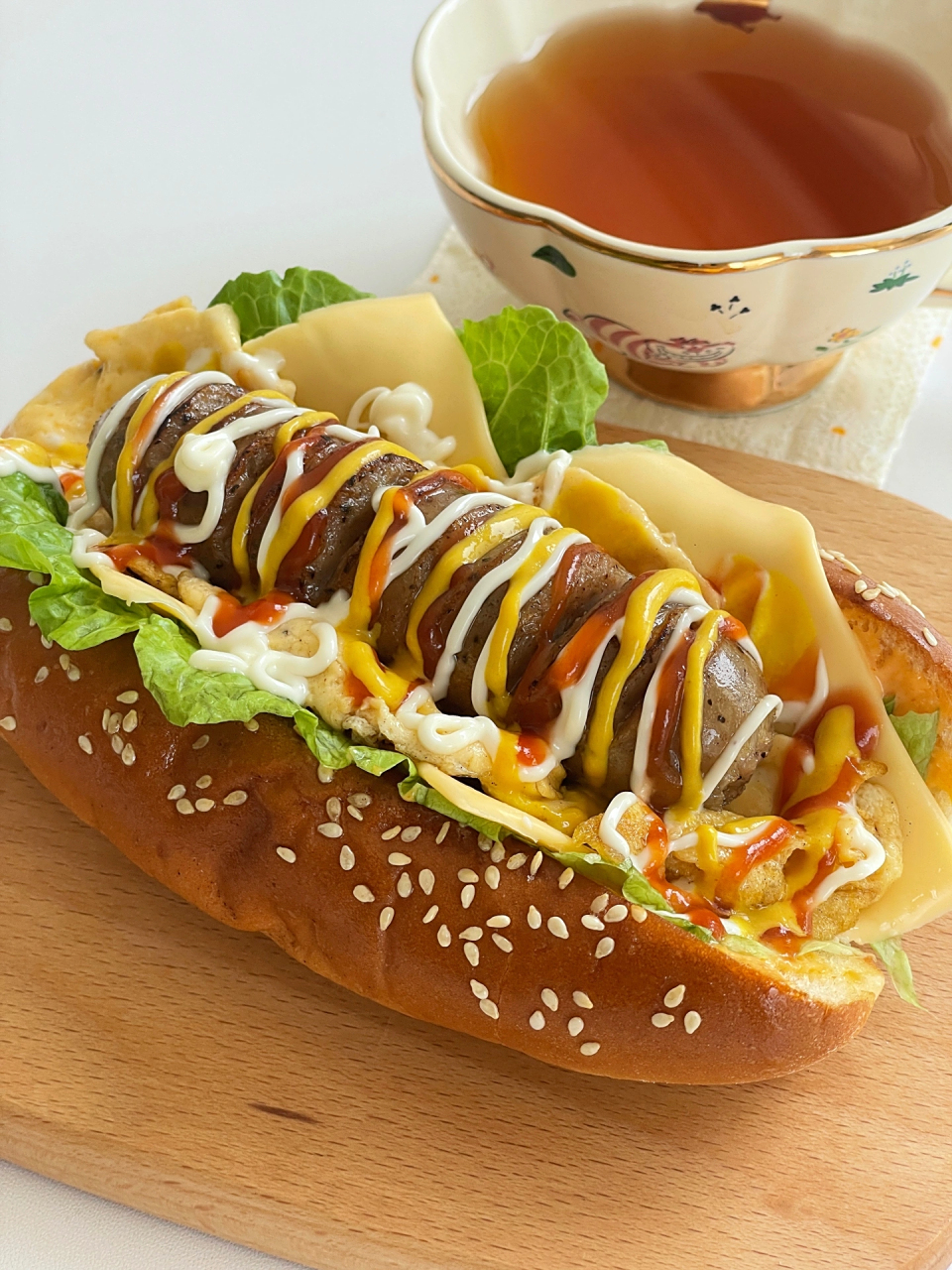 堪比店里的美式热狗 真的好吃到原地封神的程度[打call] 蛋黄酱77拉