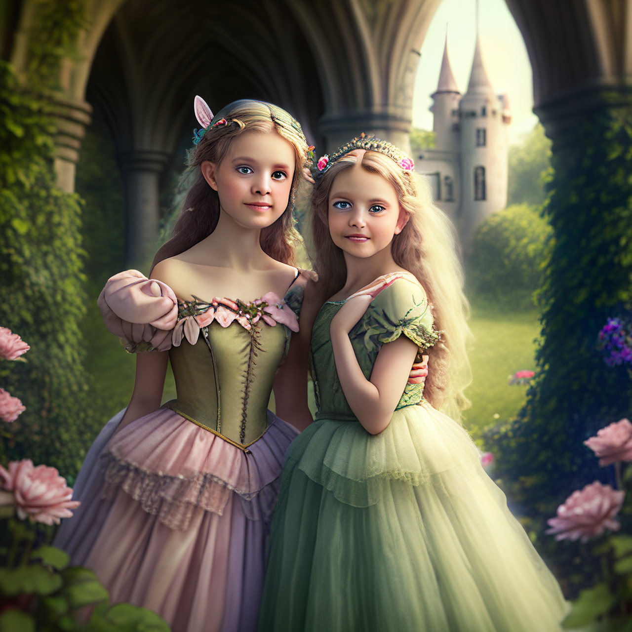 一幅美丽的画,海上出现了一座彩云城堡,有七朵彩云,闪电,灯光效果