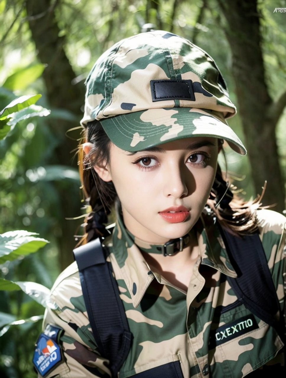 英姿飒爽的女神特种兵写真#特种兵# #气质女神# #青春美少女# #养眼