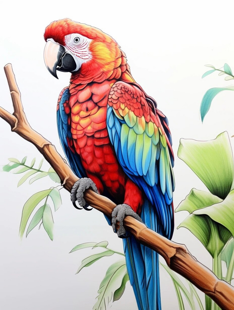 绘画素材1000更鹦鹉头部素材