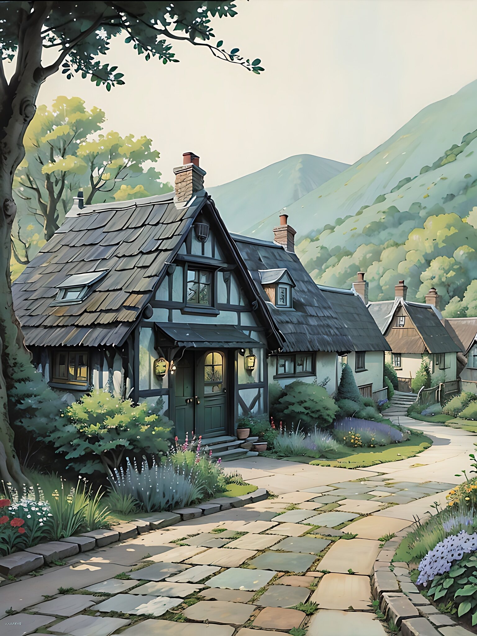 在遥远的童话镇, 有一座宁静的小屋, 绿意盎然的小花园, 伴随着鸟语