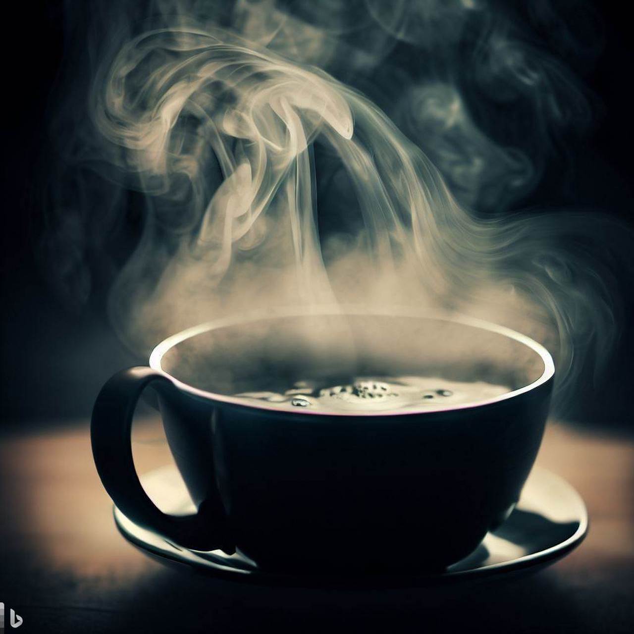 冒着热气的咖啡