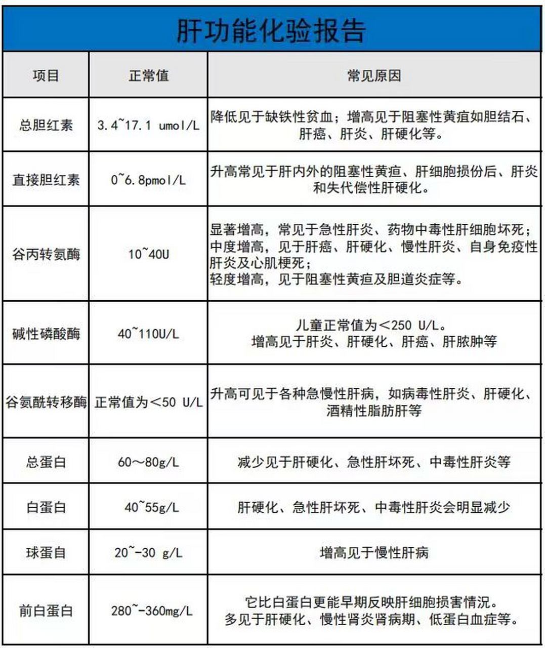 一图教会你,肝功能检查化验单怎么看#肝功能检查# #健康科普# #涨知识