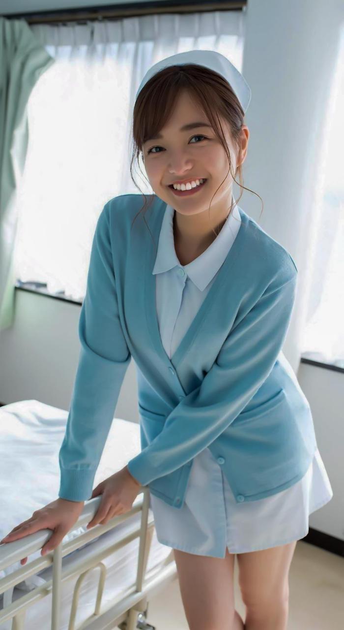 日本美女模  山中真由美  护士服写真,清纯又性感,超甜笑容治愈心灵