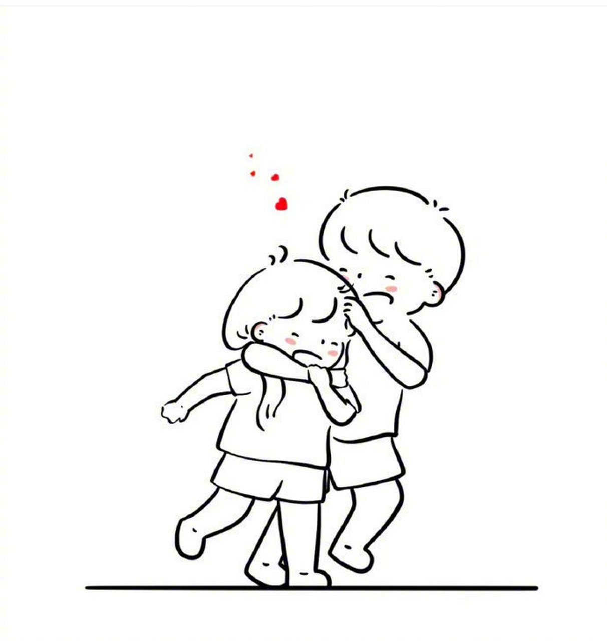 情侣线稿头像柒先生