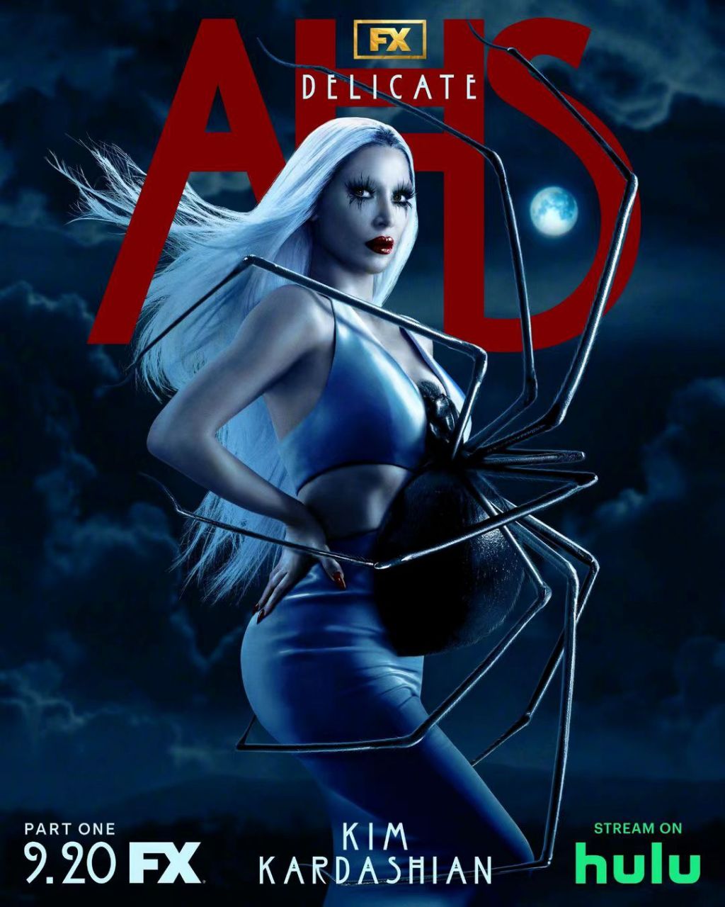 美国恐怖故事第十二季发布海报,艾玛·罗伯茨,金·卡戴珊,卡拉·迪瓦