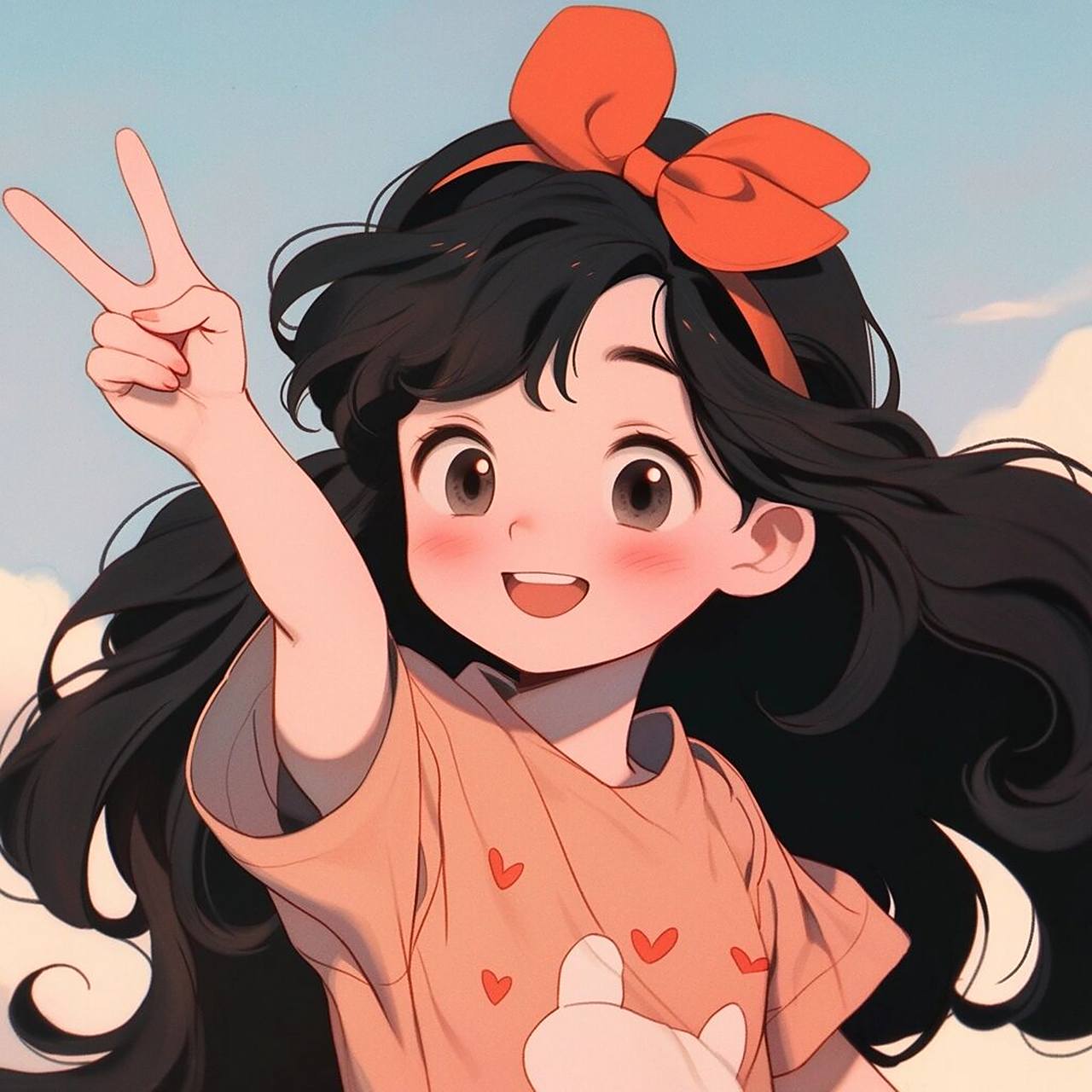 可爱头像|橘色|明天又是元气满满的一天  动漫女生头像#闺蜜头像