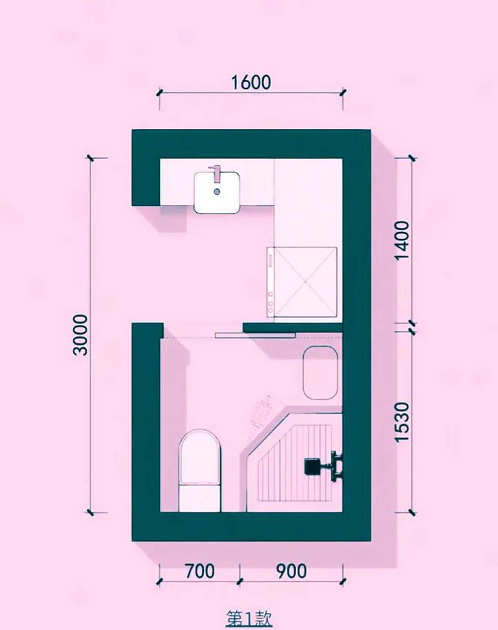 装修# 8款长方形卫生间设计布局,值得参考#卫生间好物