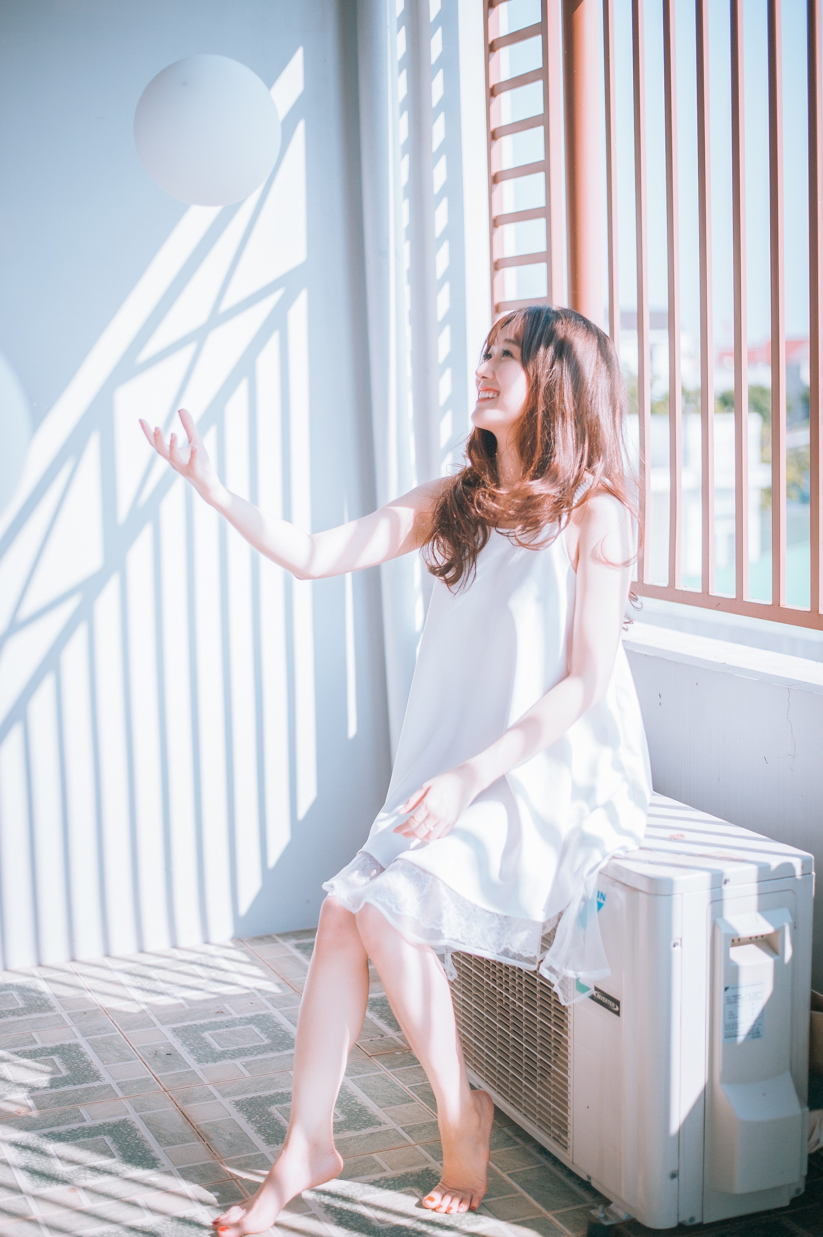 山下さんは吉田さんに帽子をもらいました
