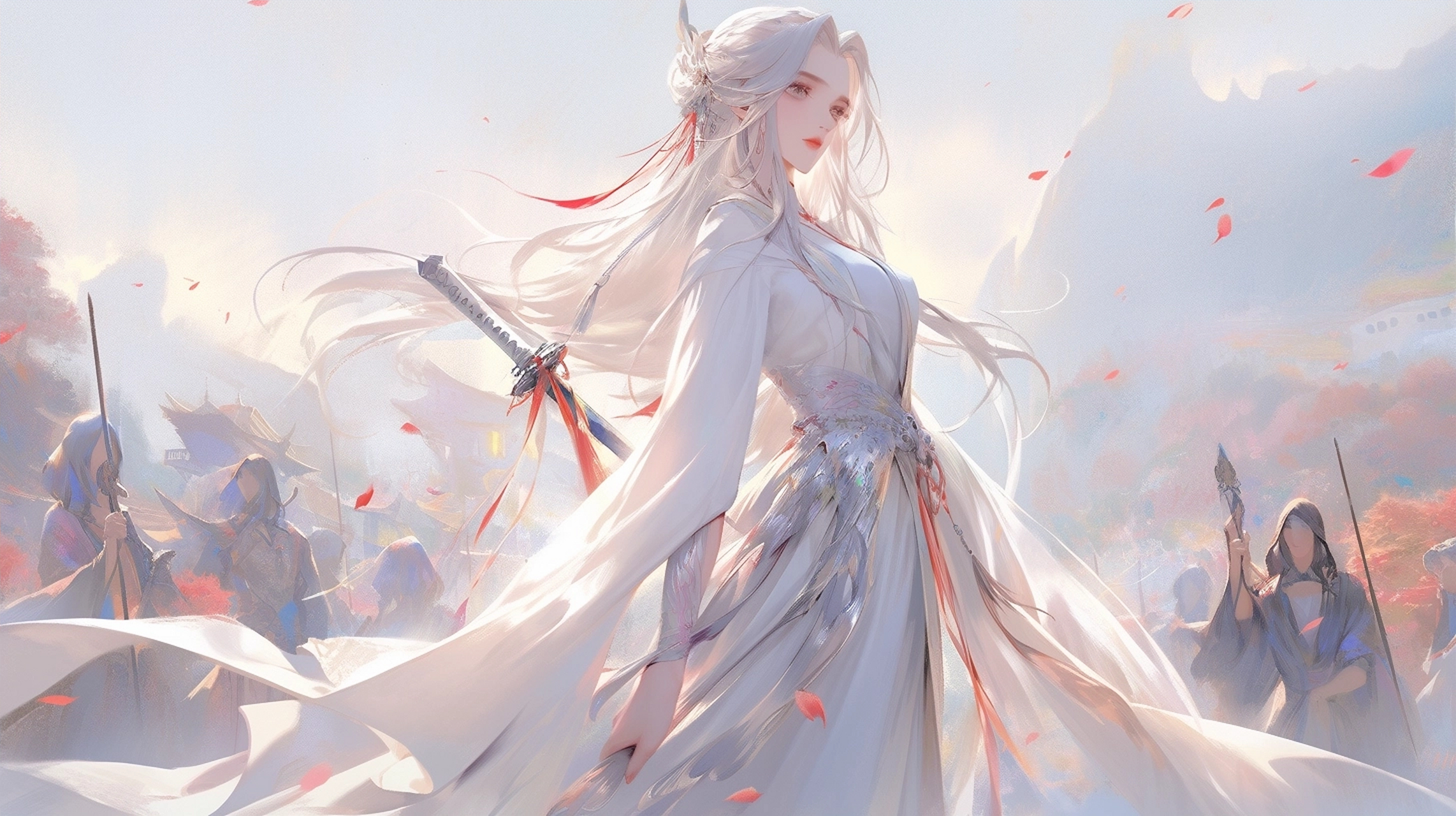 电脑壁纸# #二次元美图# #美女# #二次元# #古风美女# 一人一剑,逆行