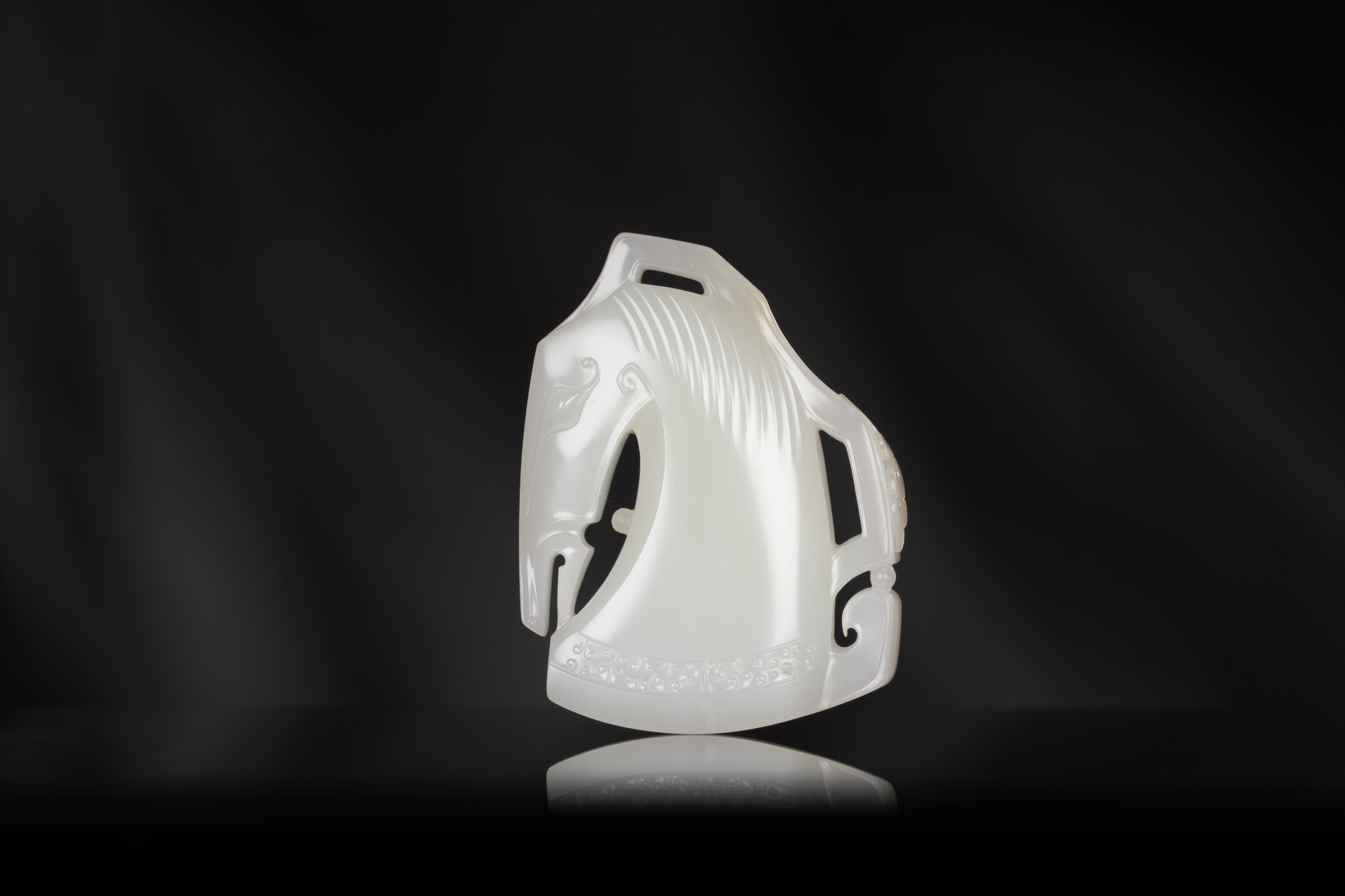 苏工名家仿古马-新疆和田玉籽料马到成功马头挂件-【璞玉雅藏-藏品