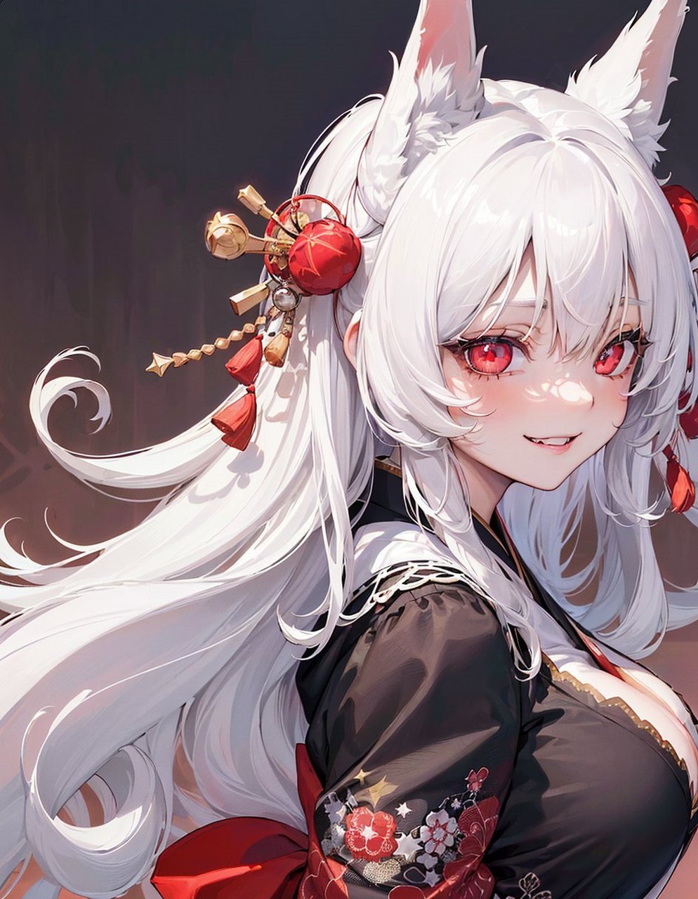 ai绘画# 白发狐狸少女