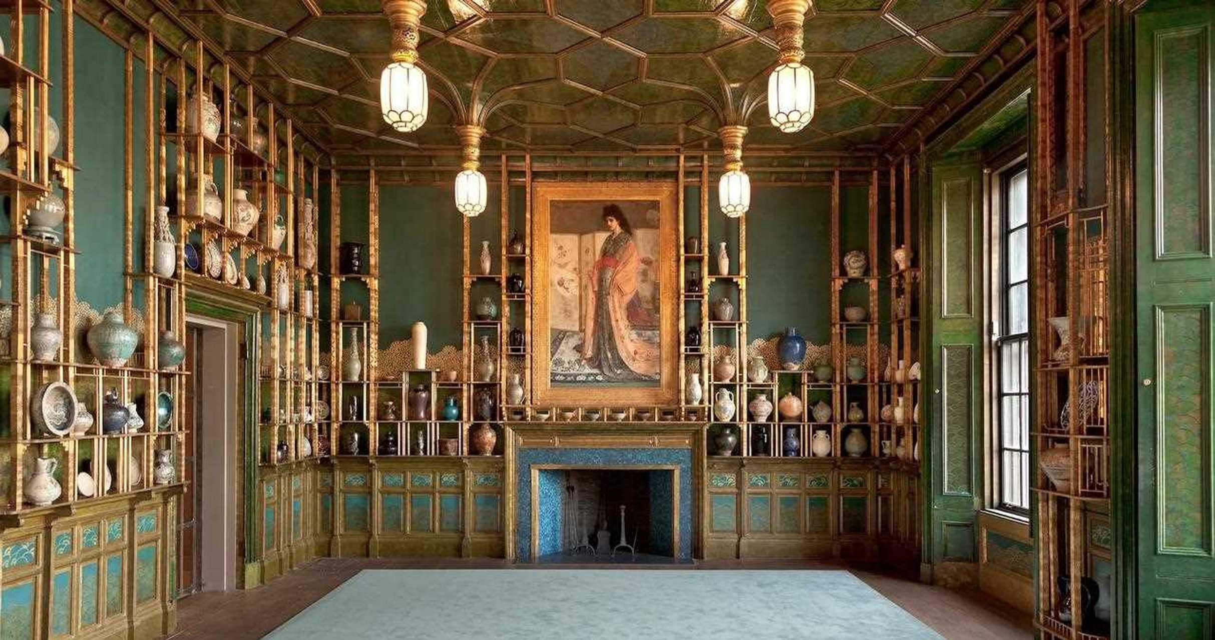 印象派画家惠斯勒所设计的孔雀厅(peacock room)充满着异域东方的风情