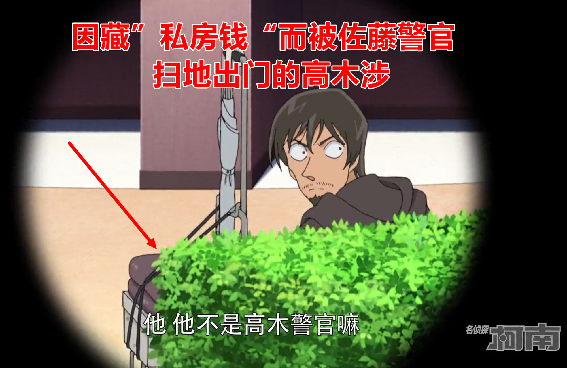 名侦探柯南 由于藏"私房钱"被发现,高木被佐藤警官扫地出门了.