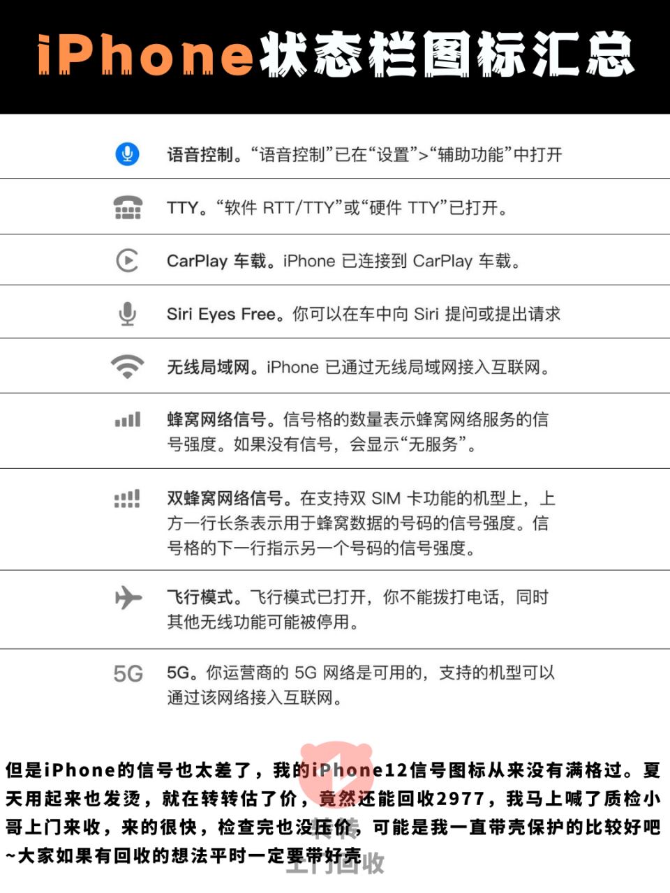 iphone状态栏图标汇总 看懂iphone手机状态