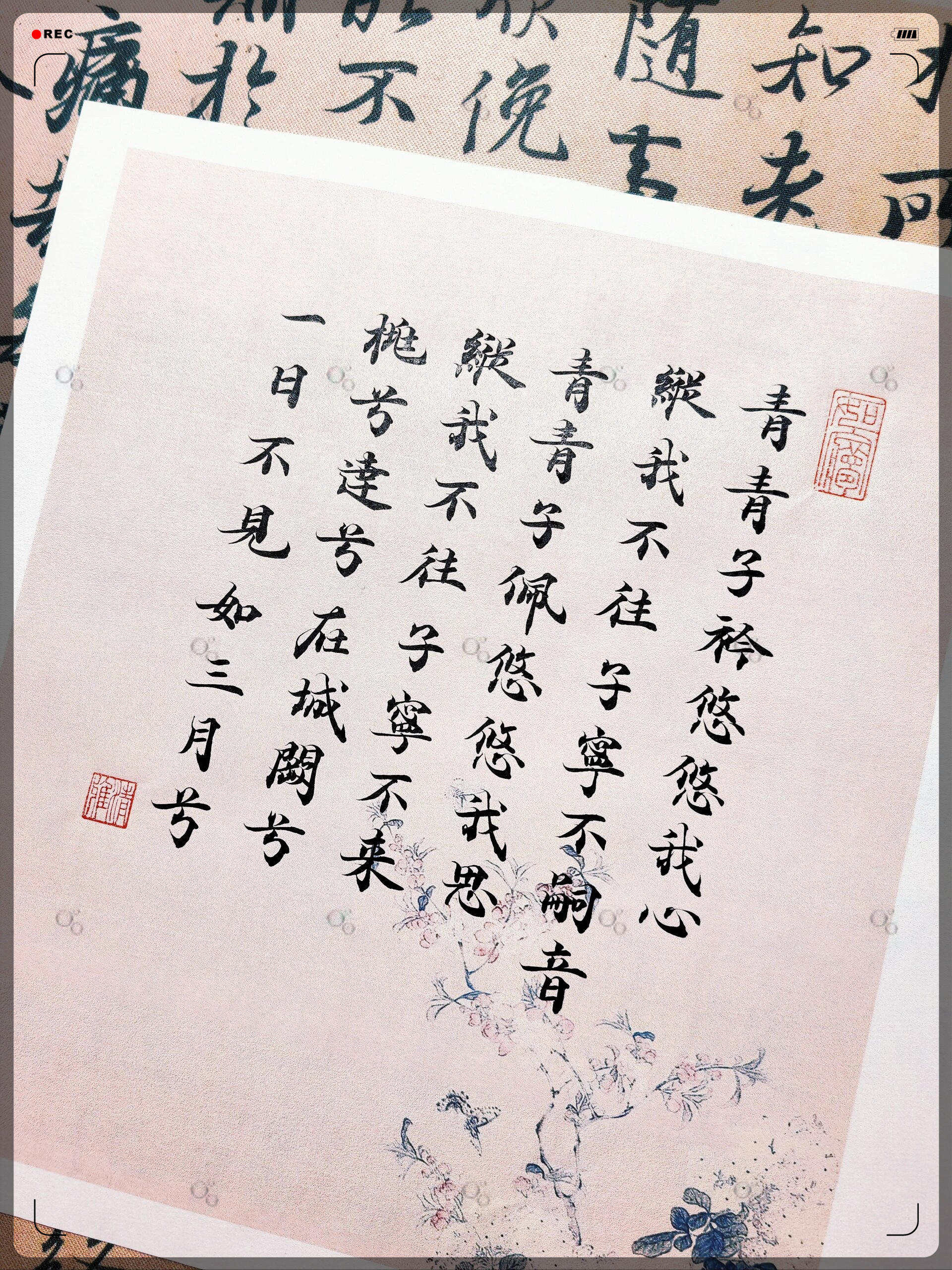 小楷——《诗经·郑风·子衿》  青青子衿,悠悠我心.