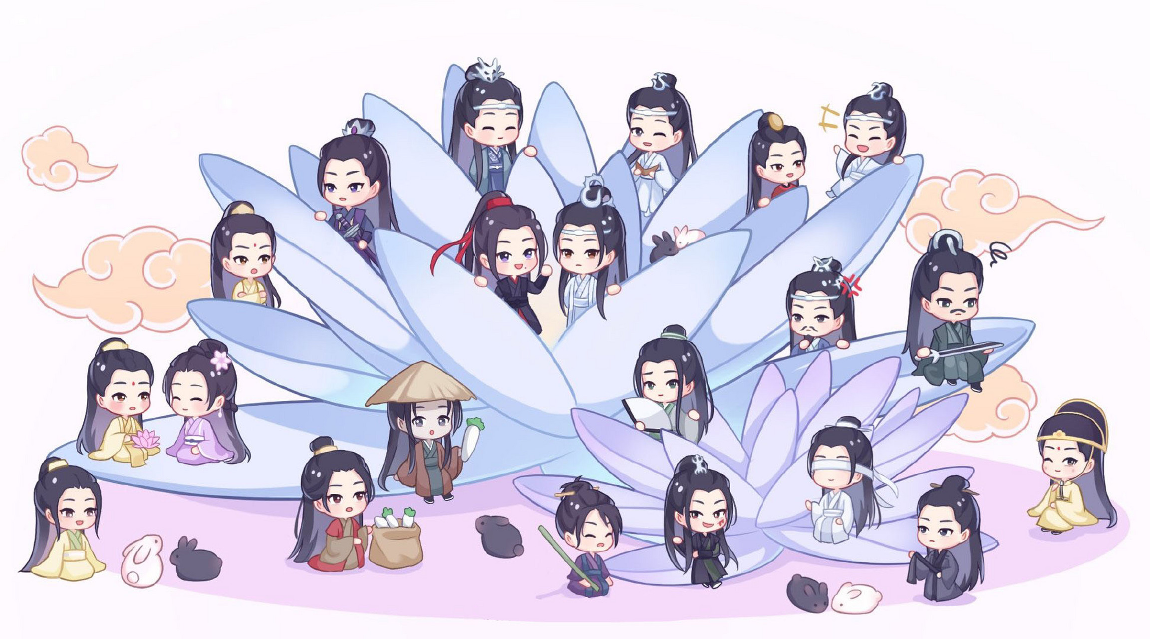 魔道祖師# 魔道祖師q版全員!圖源:twi:headbondmelwj