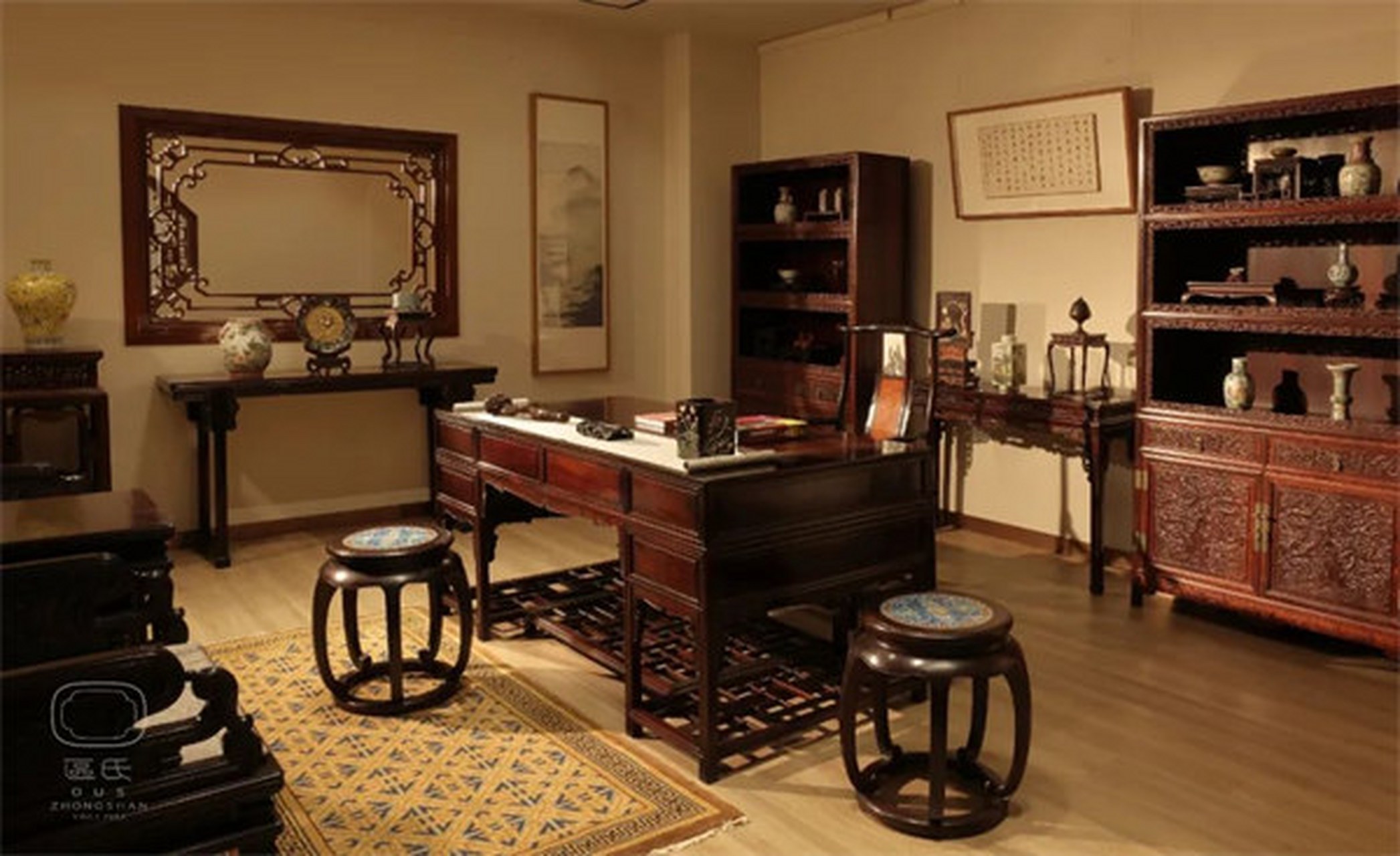 上海明轩「一间屋」的中式书房,是一个难得的东方艺术瑰宝.