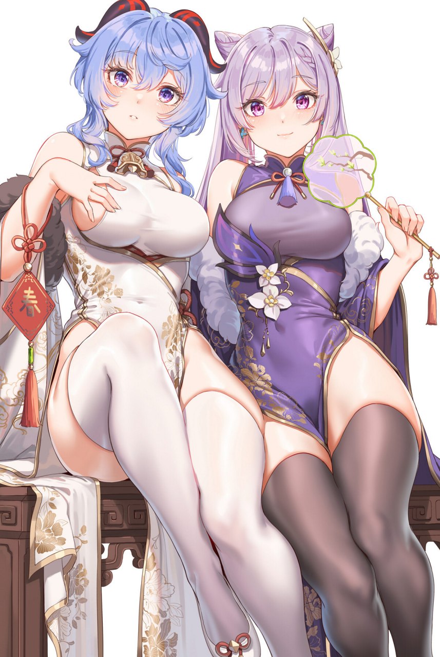 原神# 旗袍甘雨&刻晴,这谁顶得住啊