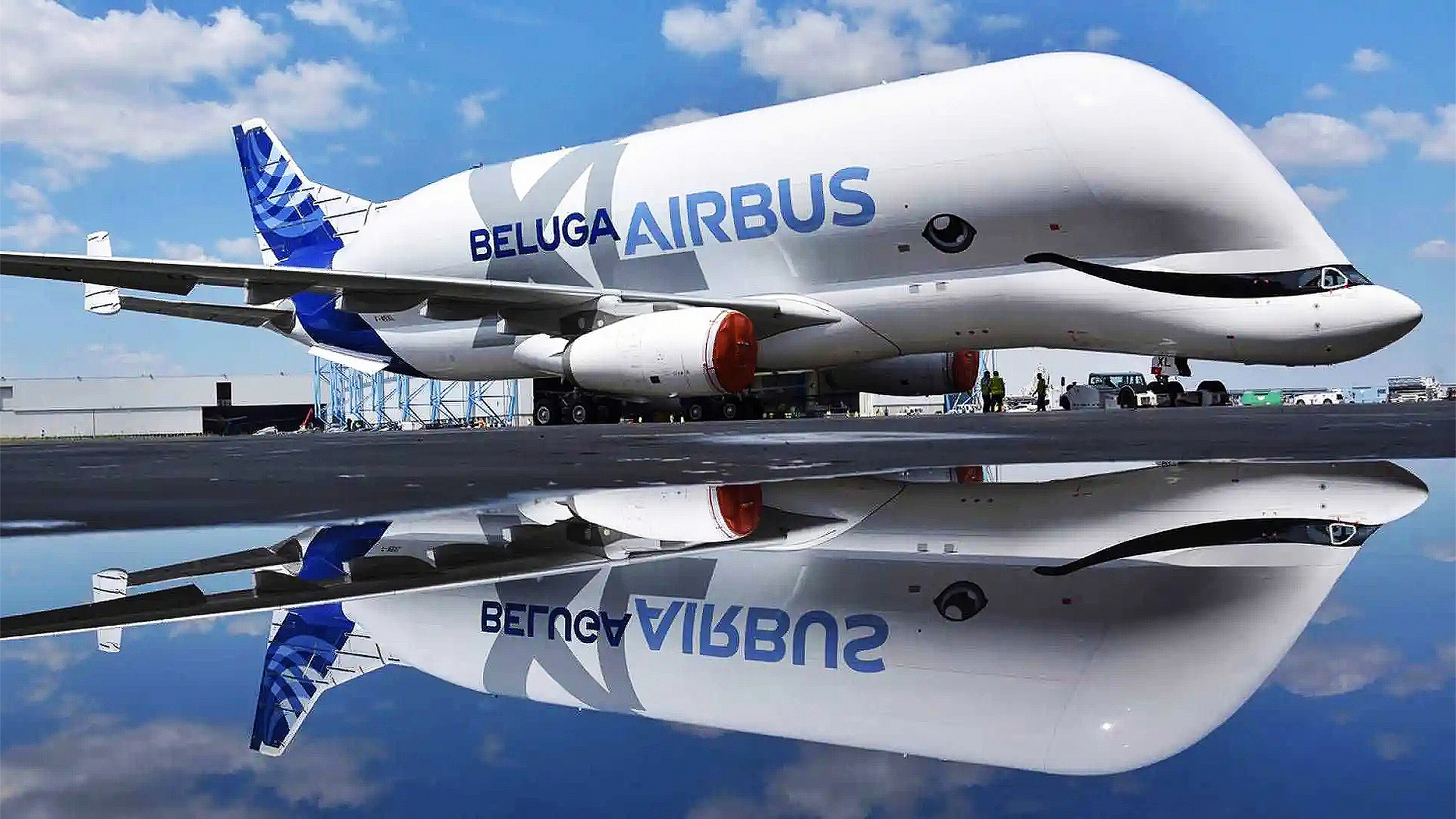 这是世界上最大的货运运输机之一空客大白鲸xl,空客大白鲸xl机身长63.