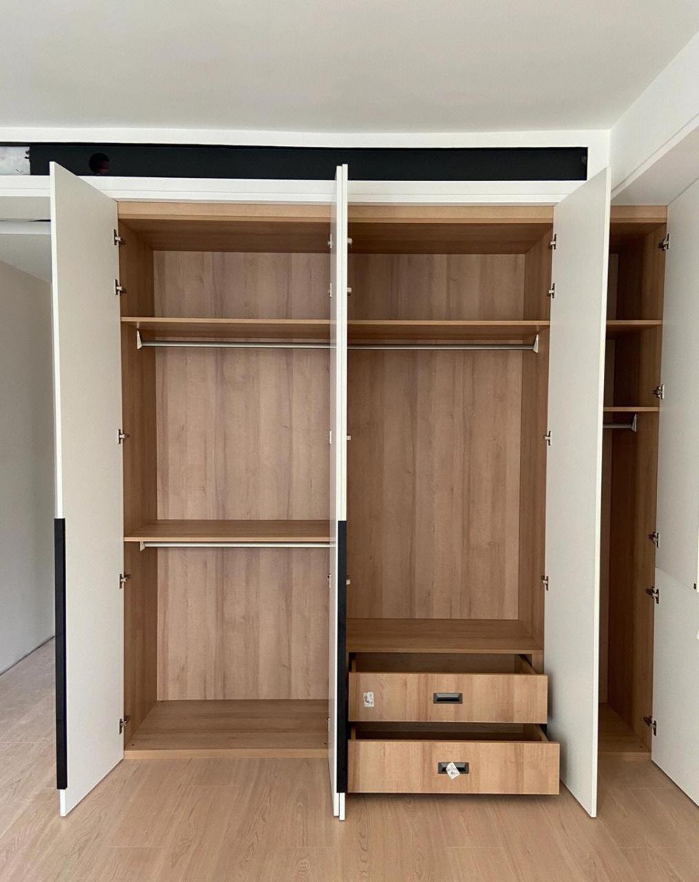 图一:主卧衣柜; 图二:主卧衣柜柜体; 图三:鞋柜; 图四:鞋柜内里分 