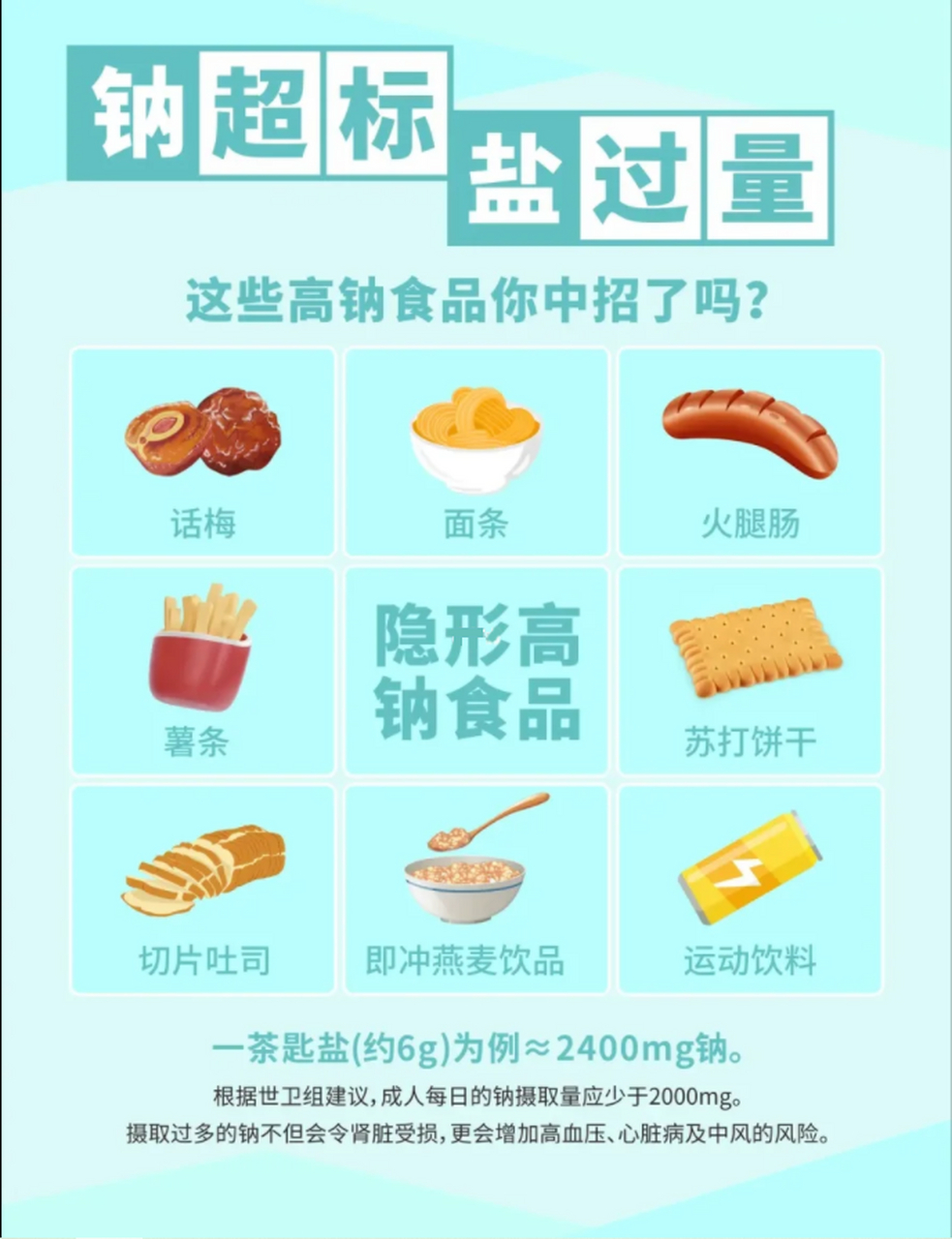 钠超标盐过量,12种高钠食品,你中招了吗?