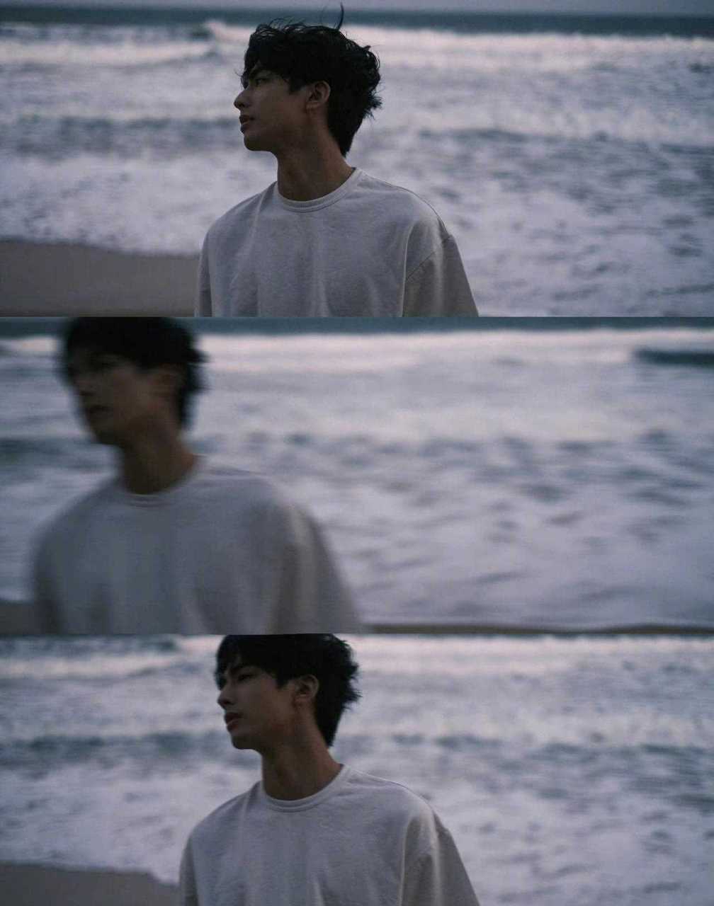 宋威龙晒库存的海随拍,白t,日落,海边氛围感,少年气息扑面而来~[羊驼]