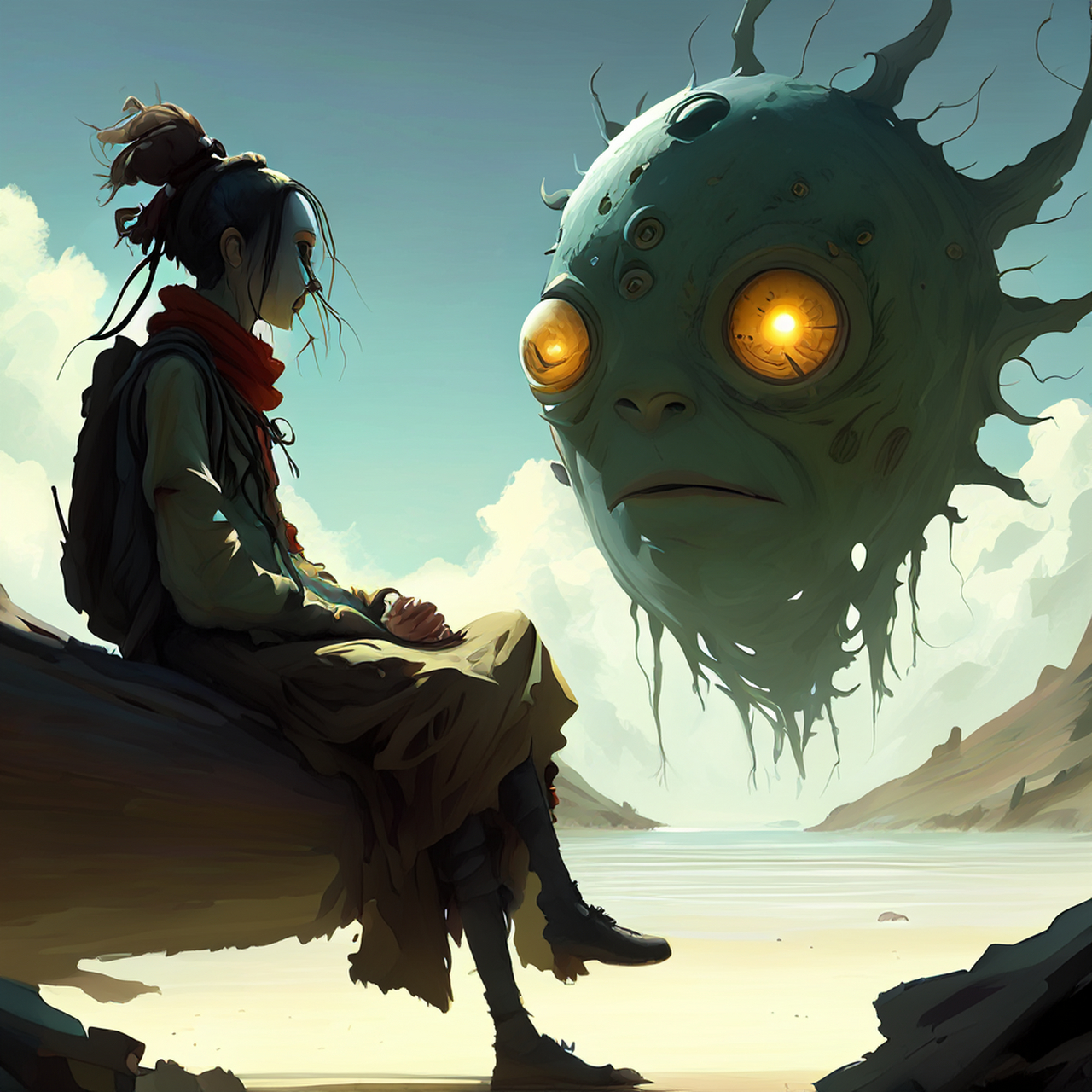 百度ai绘图黑科技#极简主义风格,角色概念艺术,电影